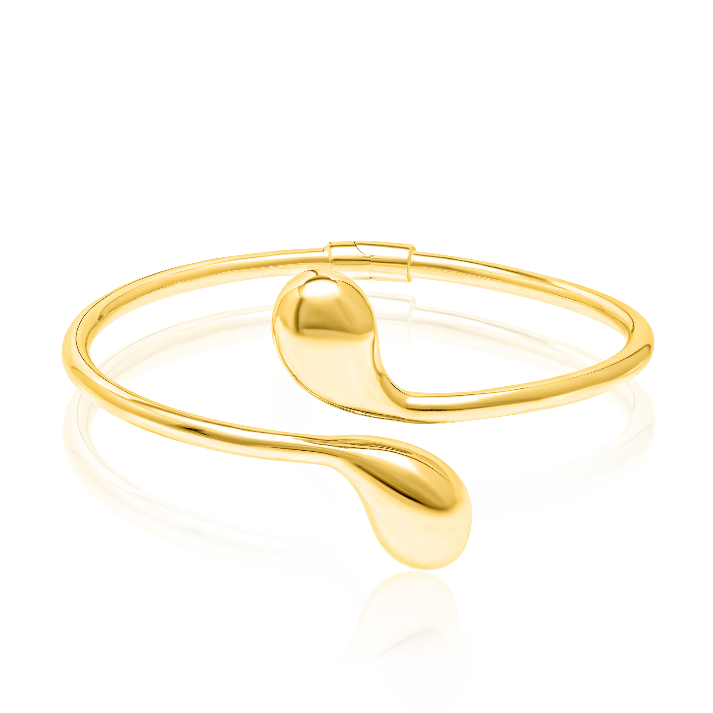 18K Pure Gold Teardrop Bangle Talagold