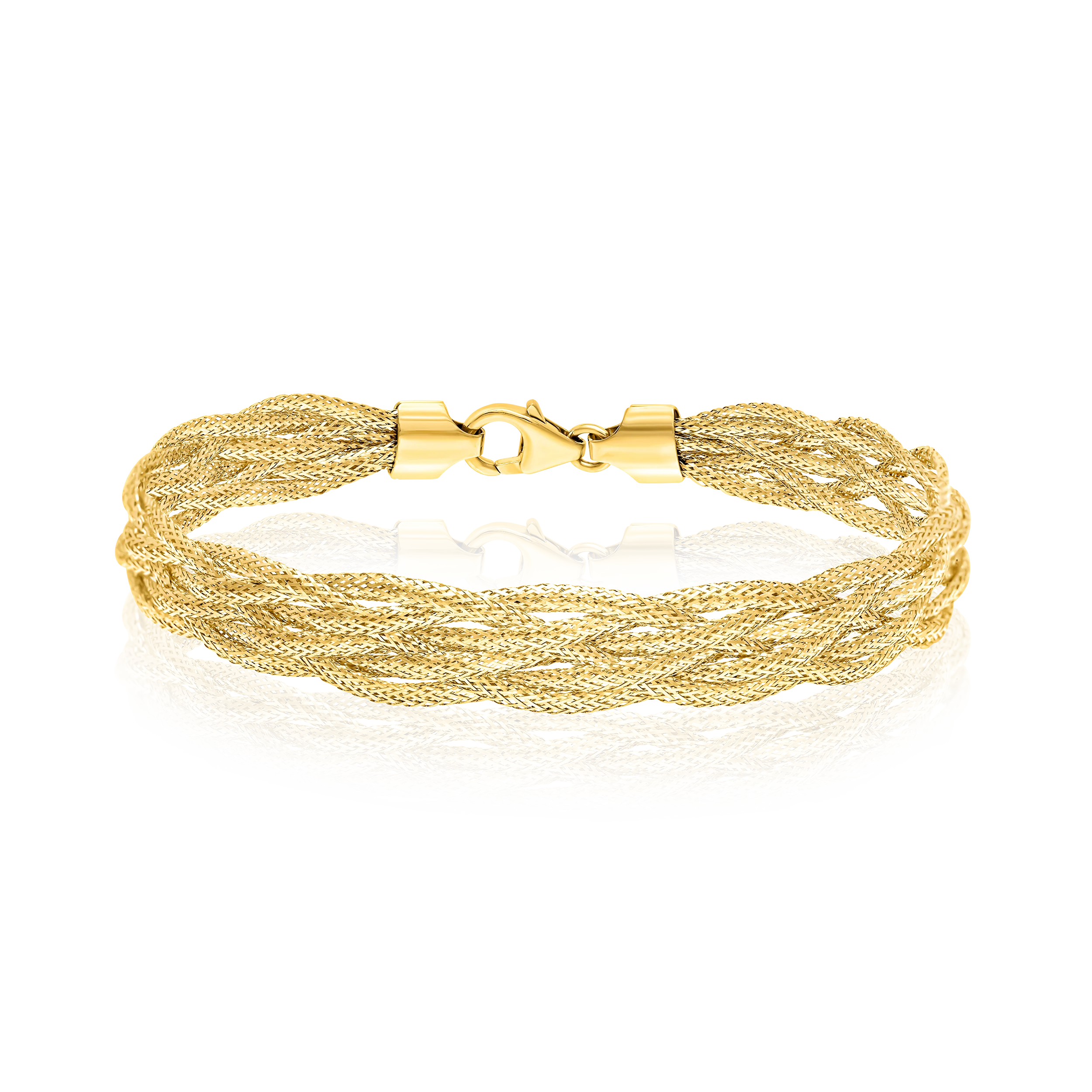 18K Pure Gold Twisted Elastic Bangle Talagold