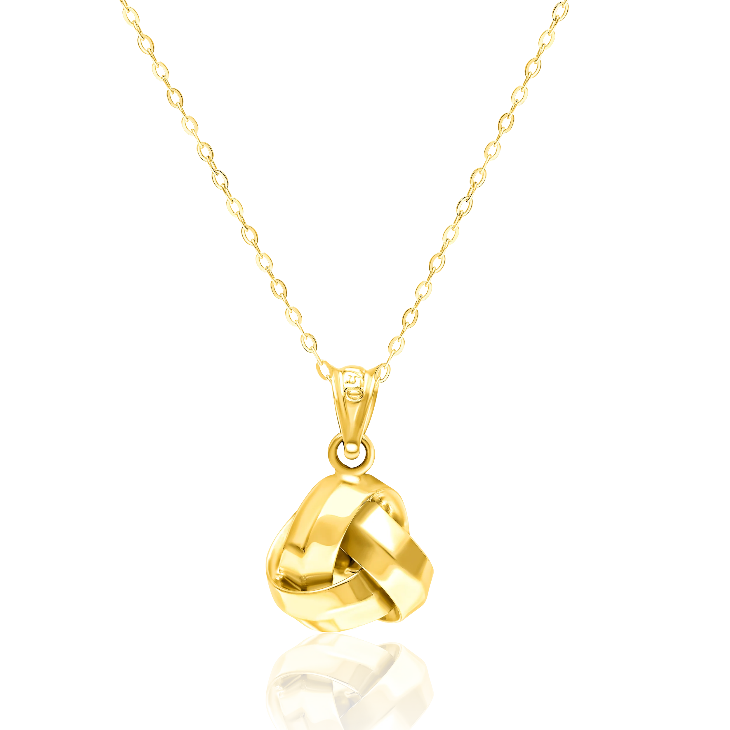 18K Pure Gold Twisted Knot Necklace Talagold