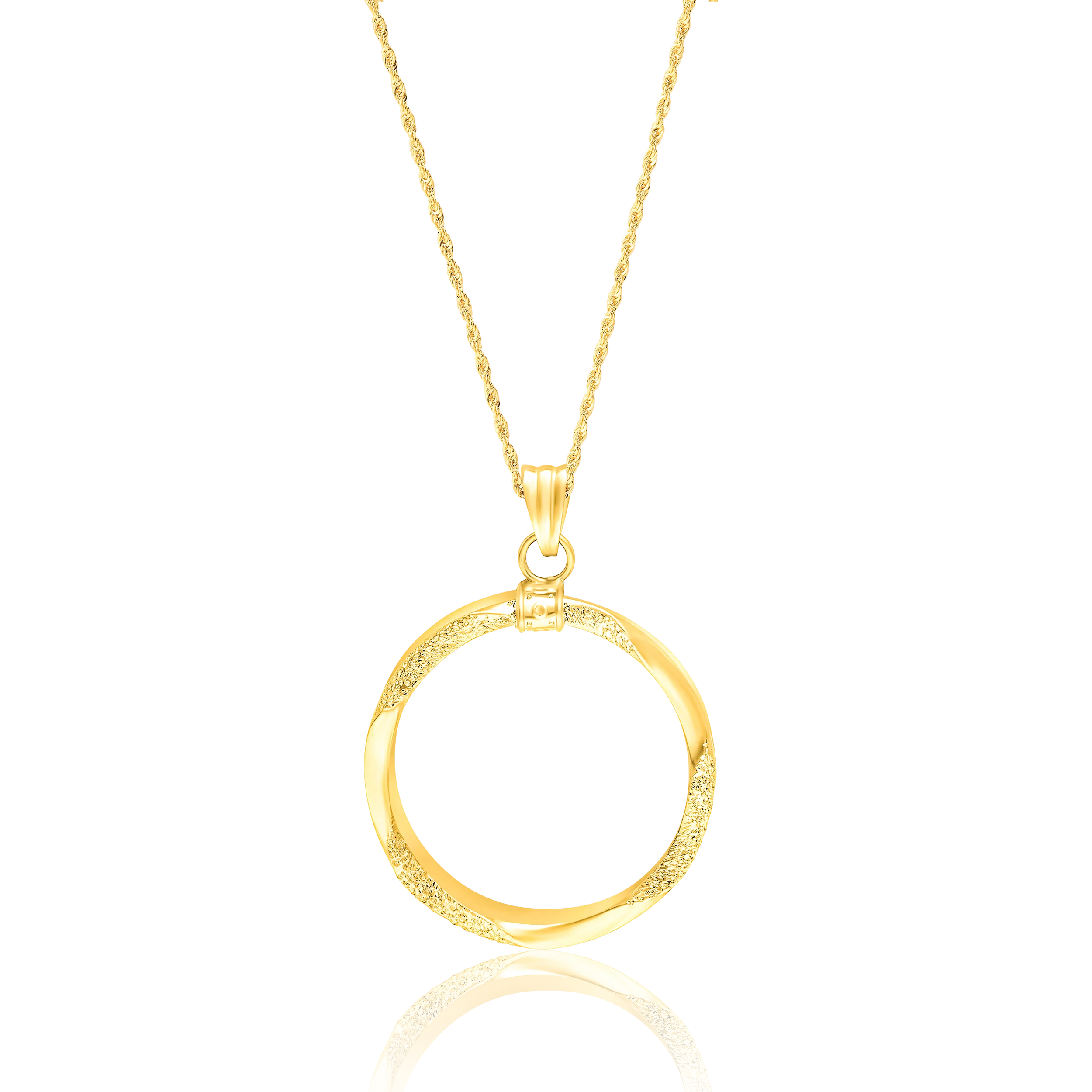 18K Pure Gold Twisted Round Necklace Talagold