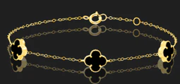18K Pure Gold V.C Black Bracelet Talagold - Image 2