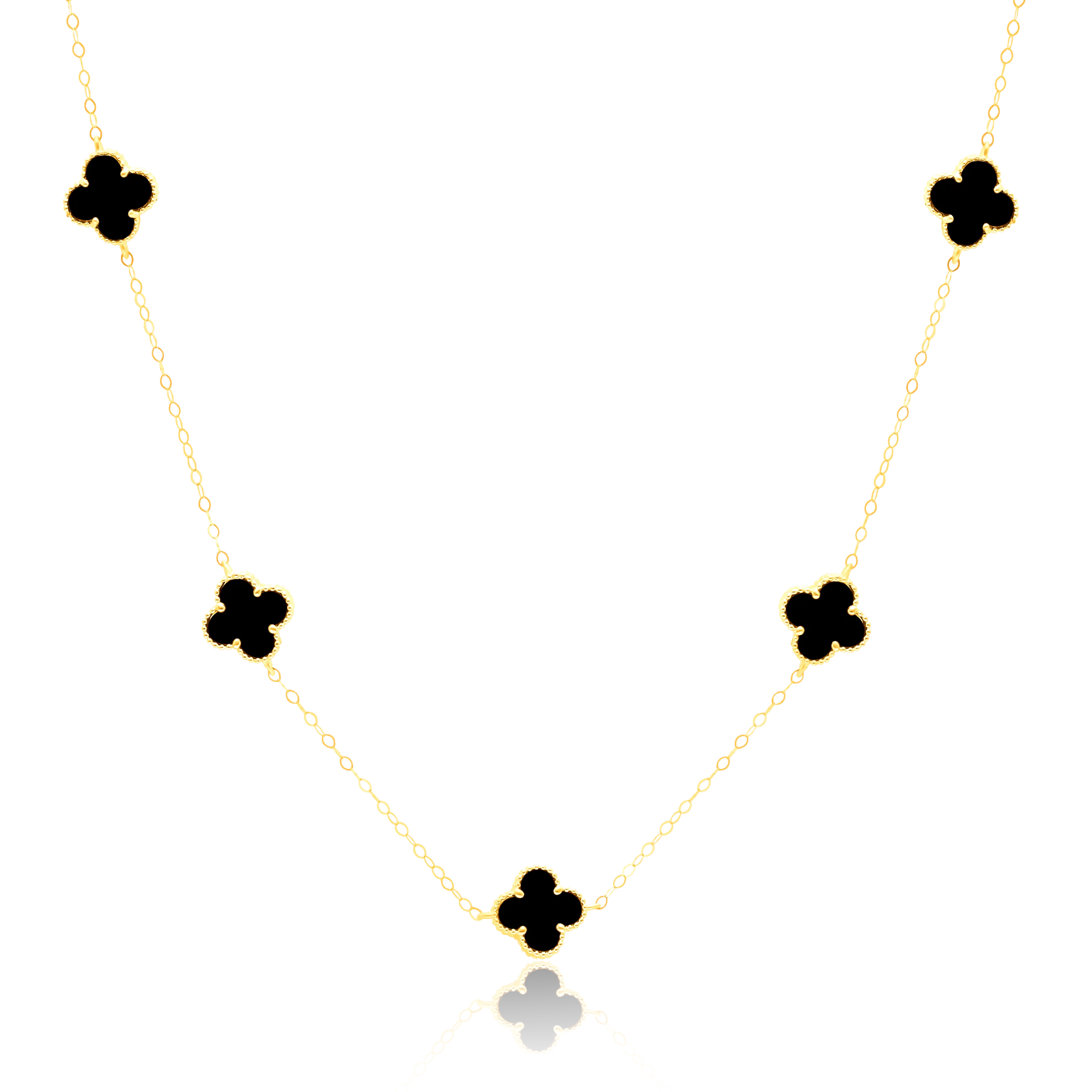 18K Pure Gold V.C Black Necklace Talagold