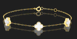 18K Pure Gold V.C White Bracelet Talagold - Image 2