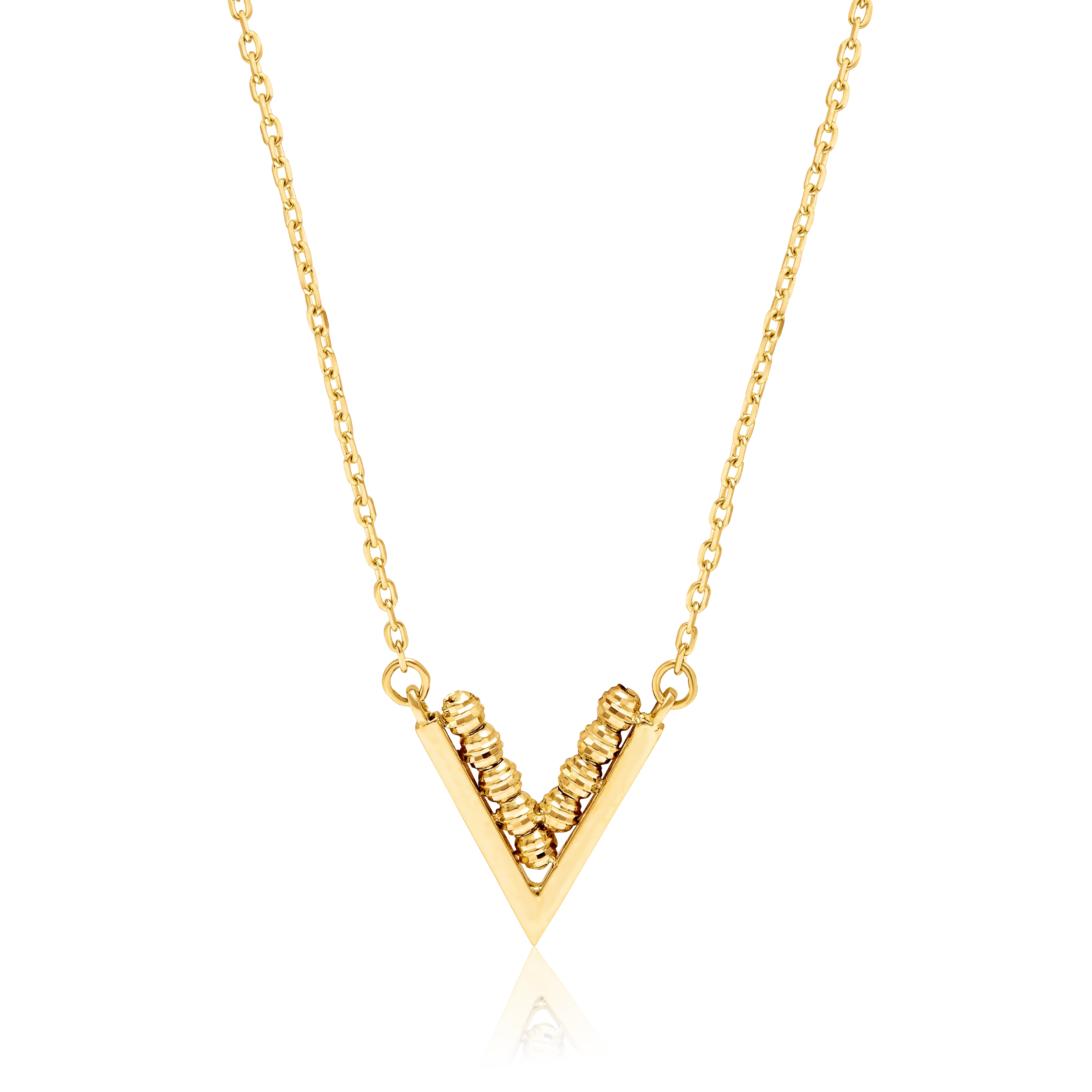 18K Pure Gold V Seeds Necklace Talagold