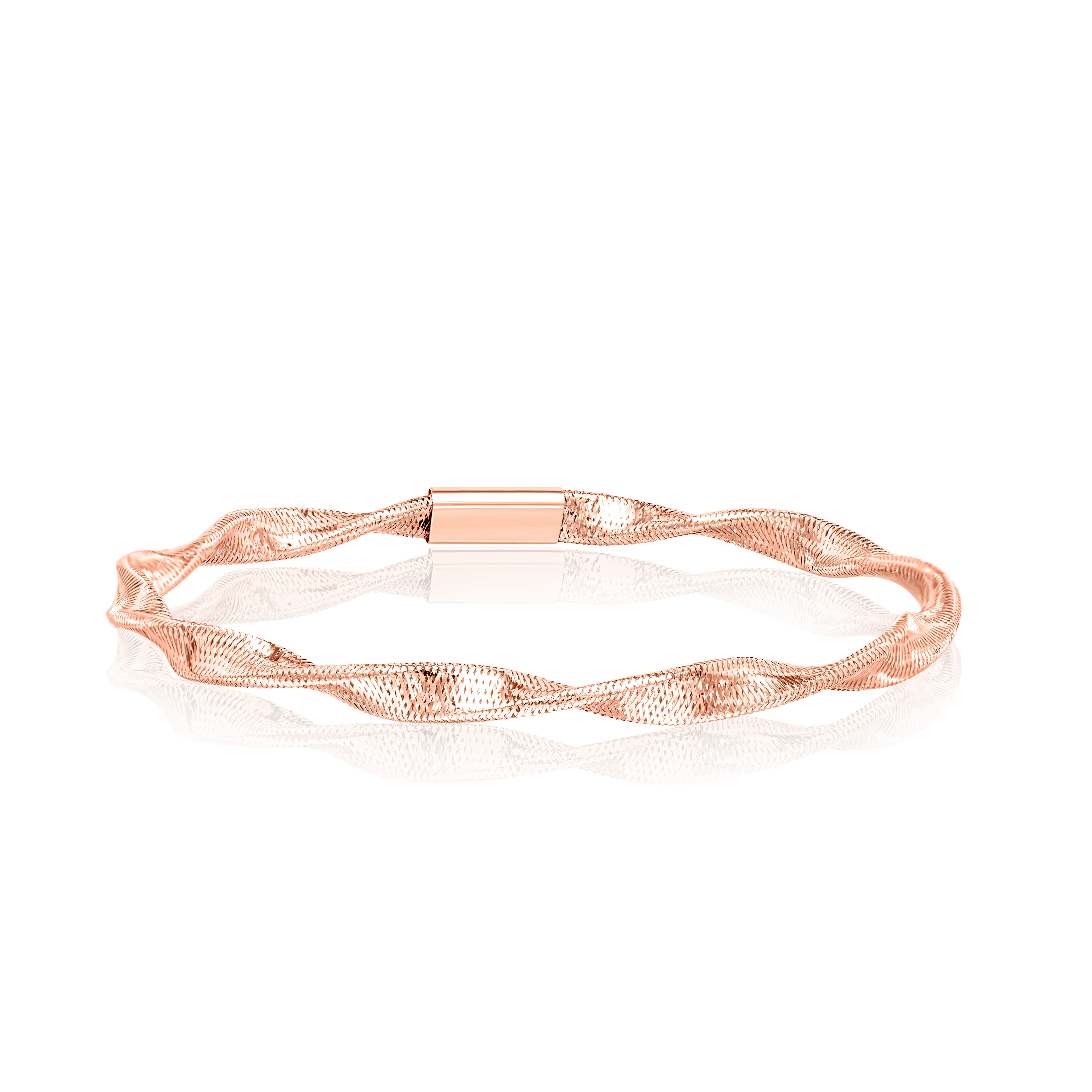 18K Pure Rose Gold Elastic Bangle Talagold