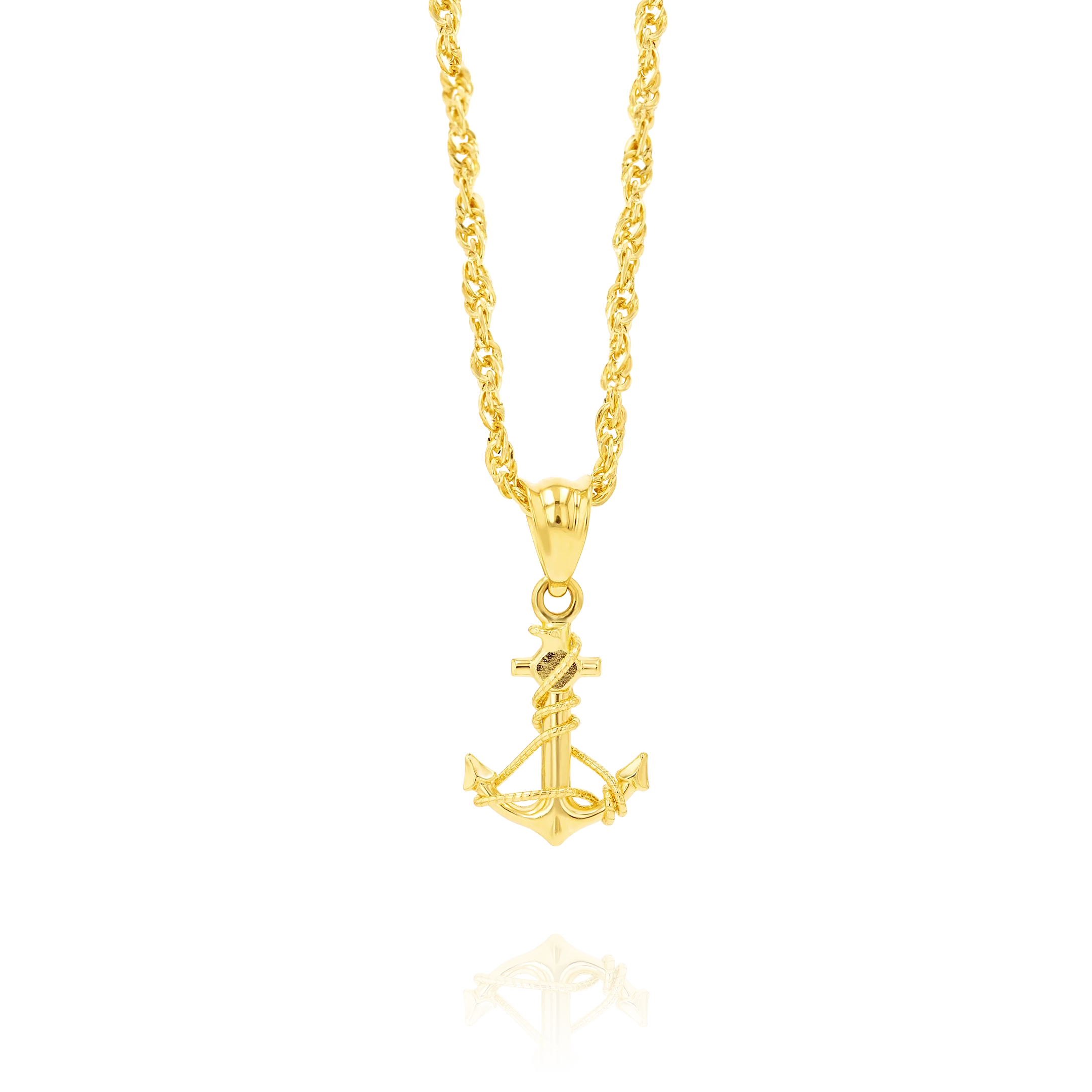 18K Pure Gold Anchor Necklace - Image 2