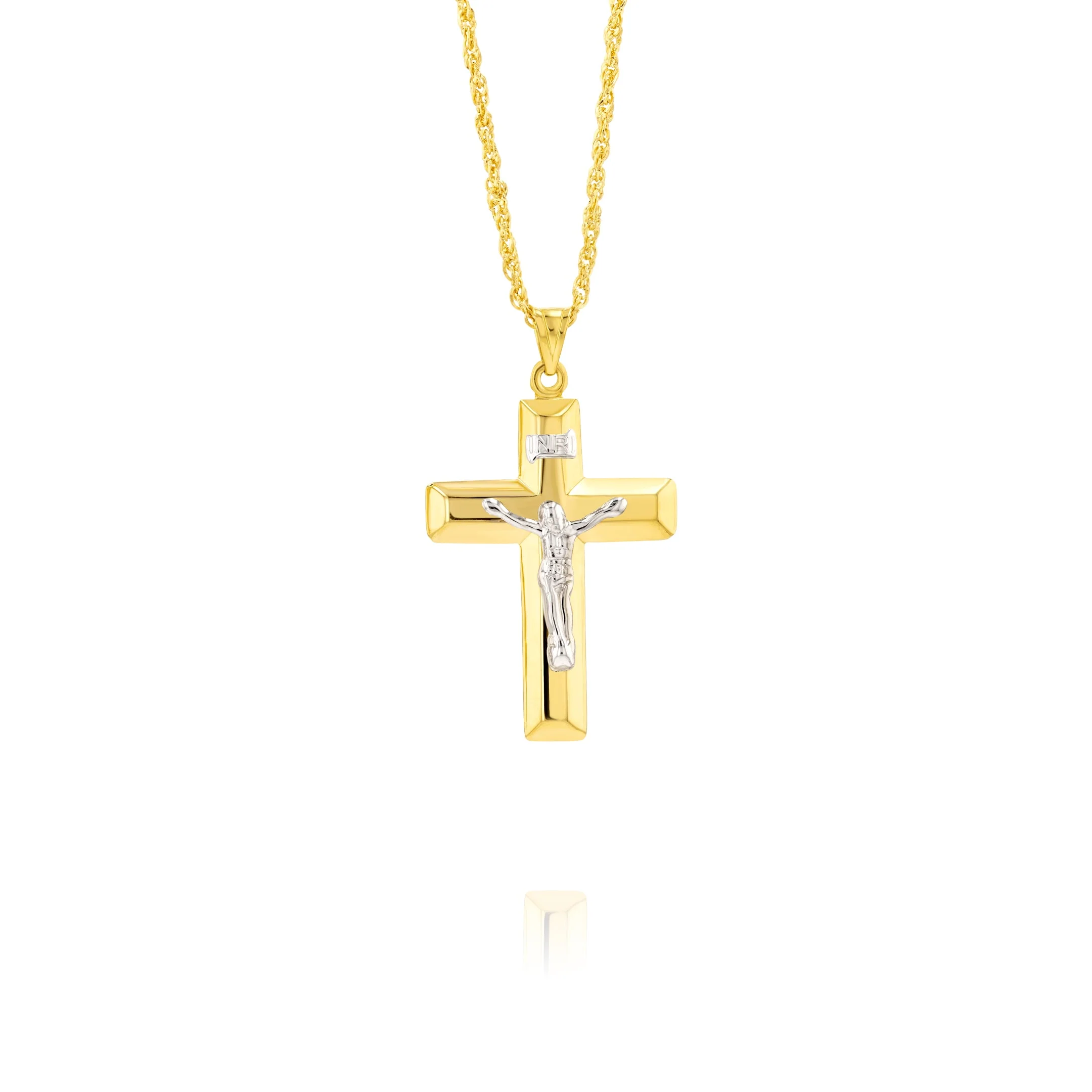 18K Pure Gold Jesus Cross Necklace