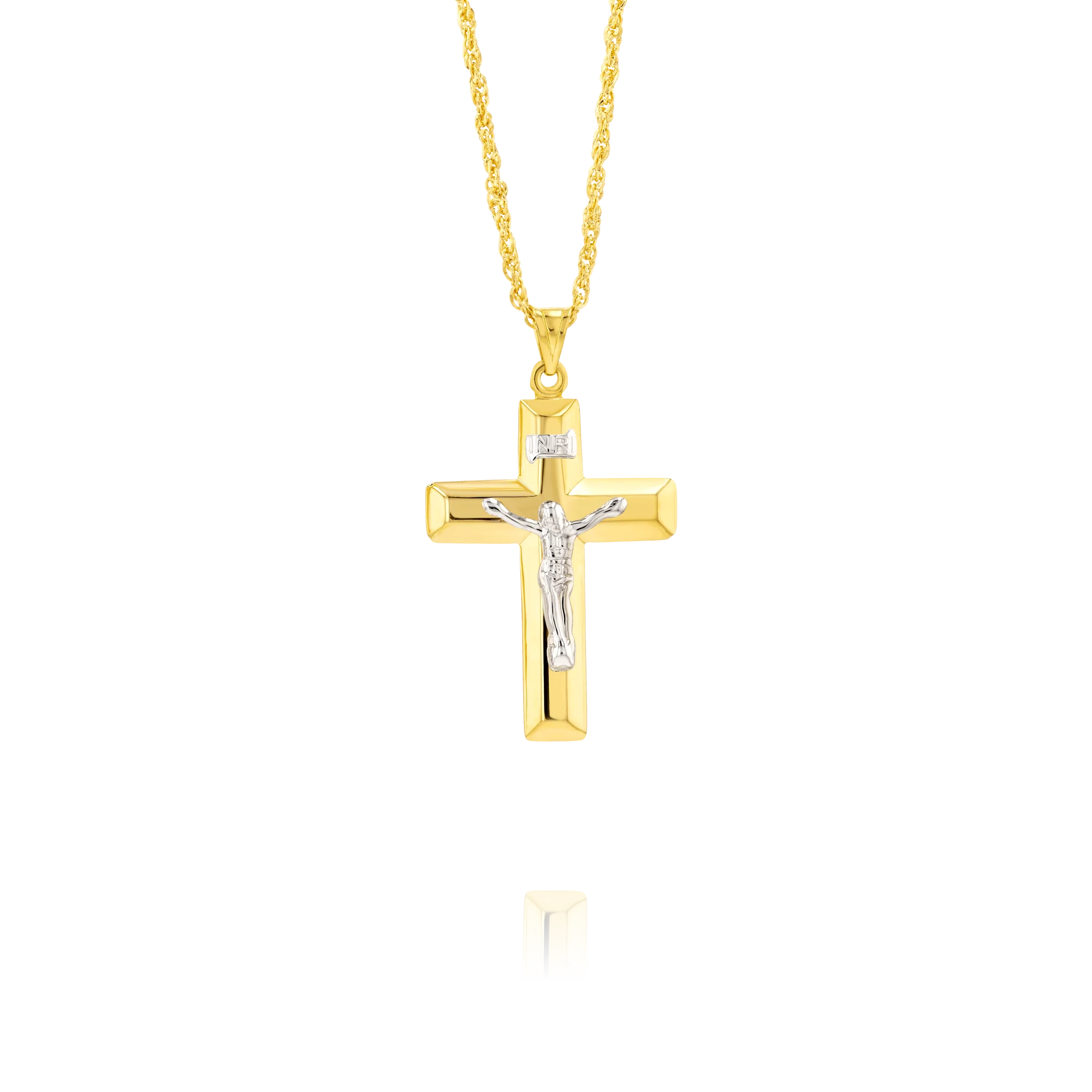 18K Pure Gold Jesus Cross Necklace - Image 2