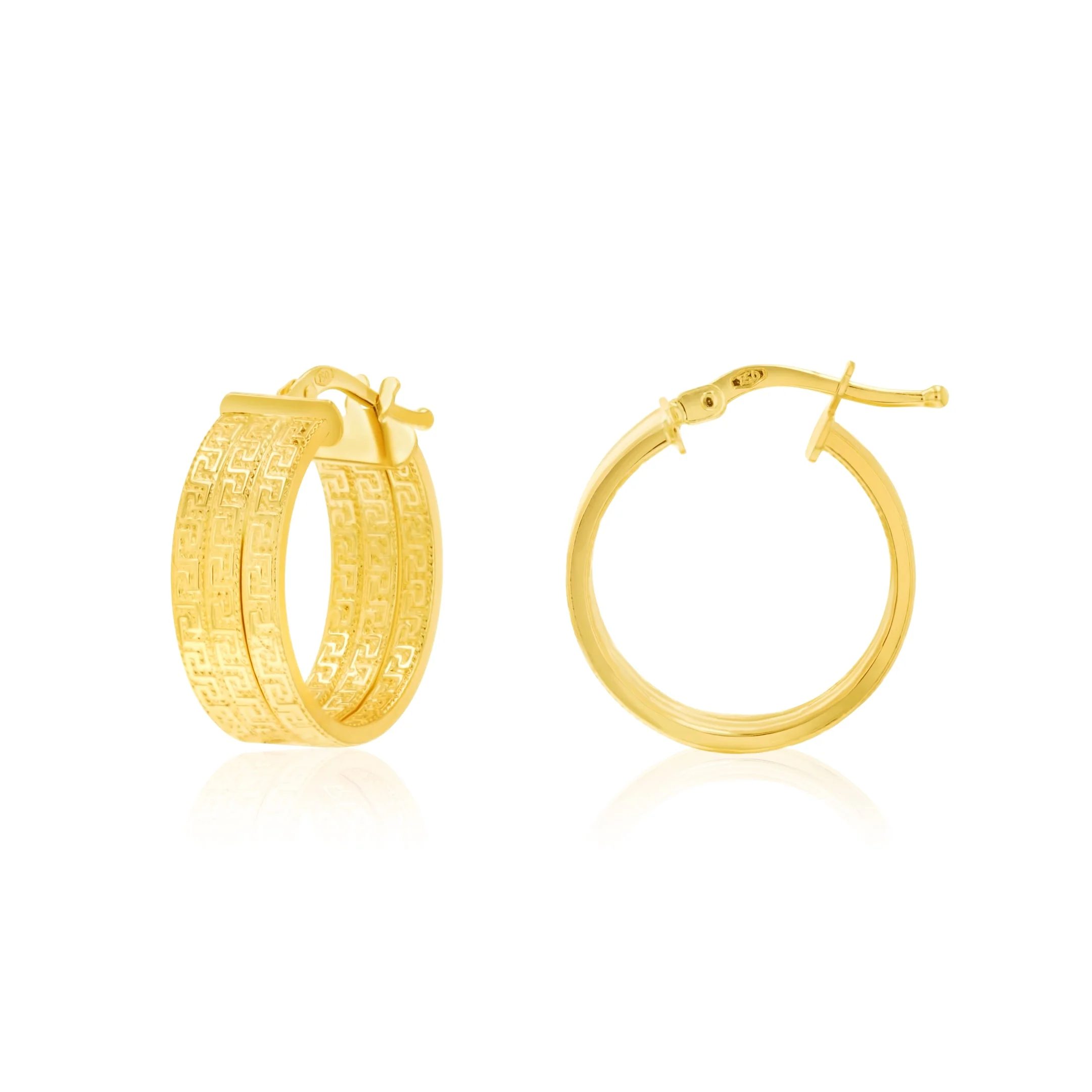 18K Pure Gold Double Loop Earrings