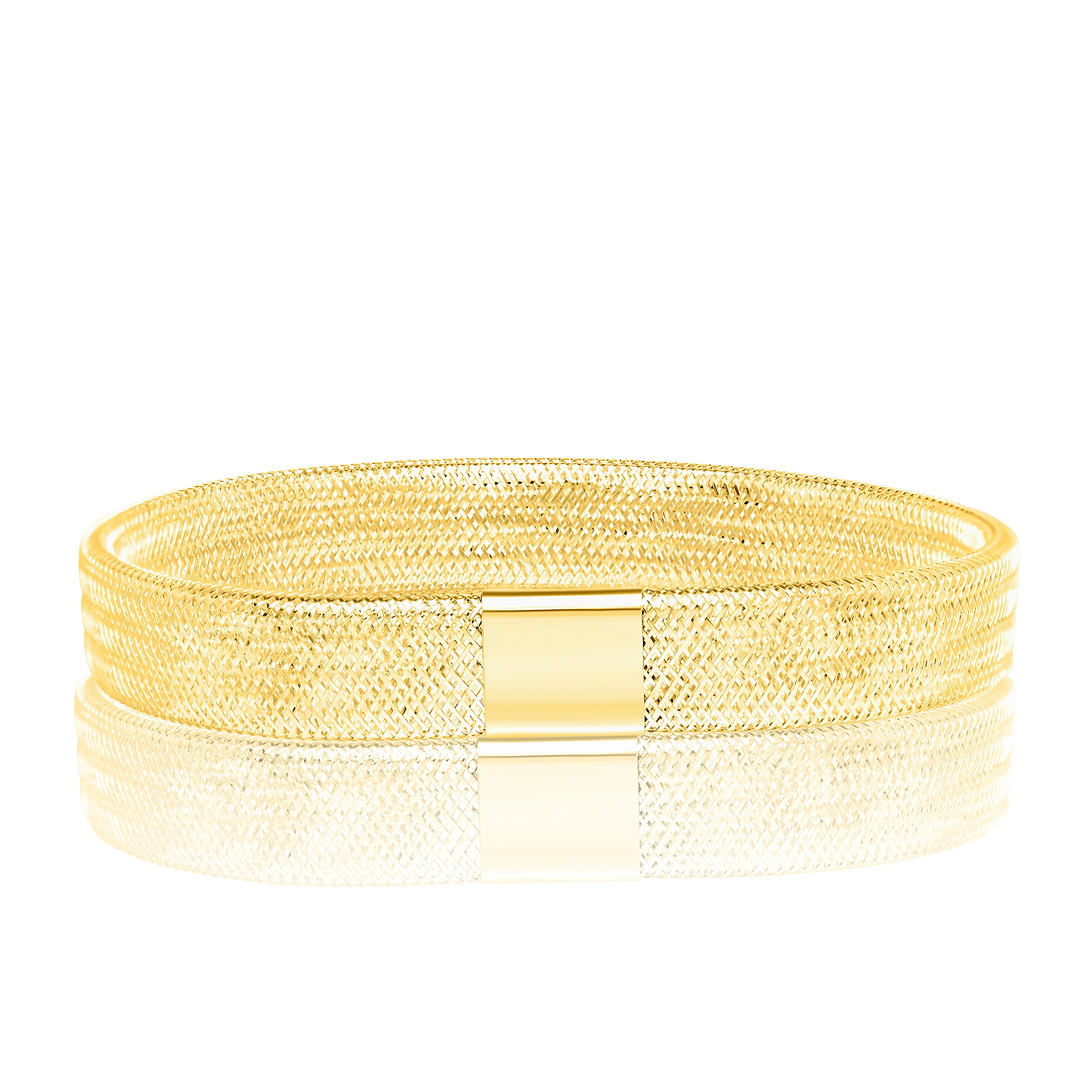 18K Pure Gold Elastic Bangle - Image 2
