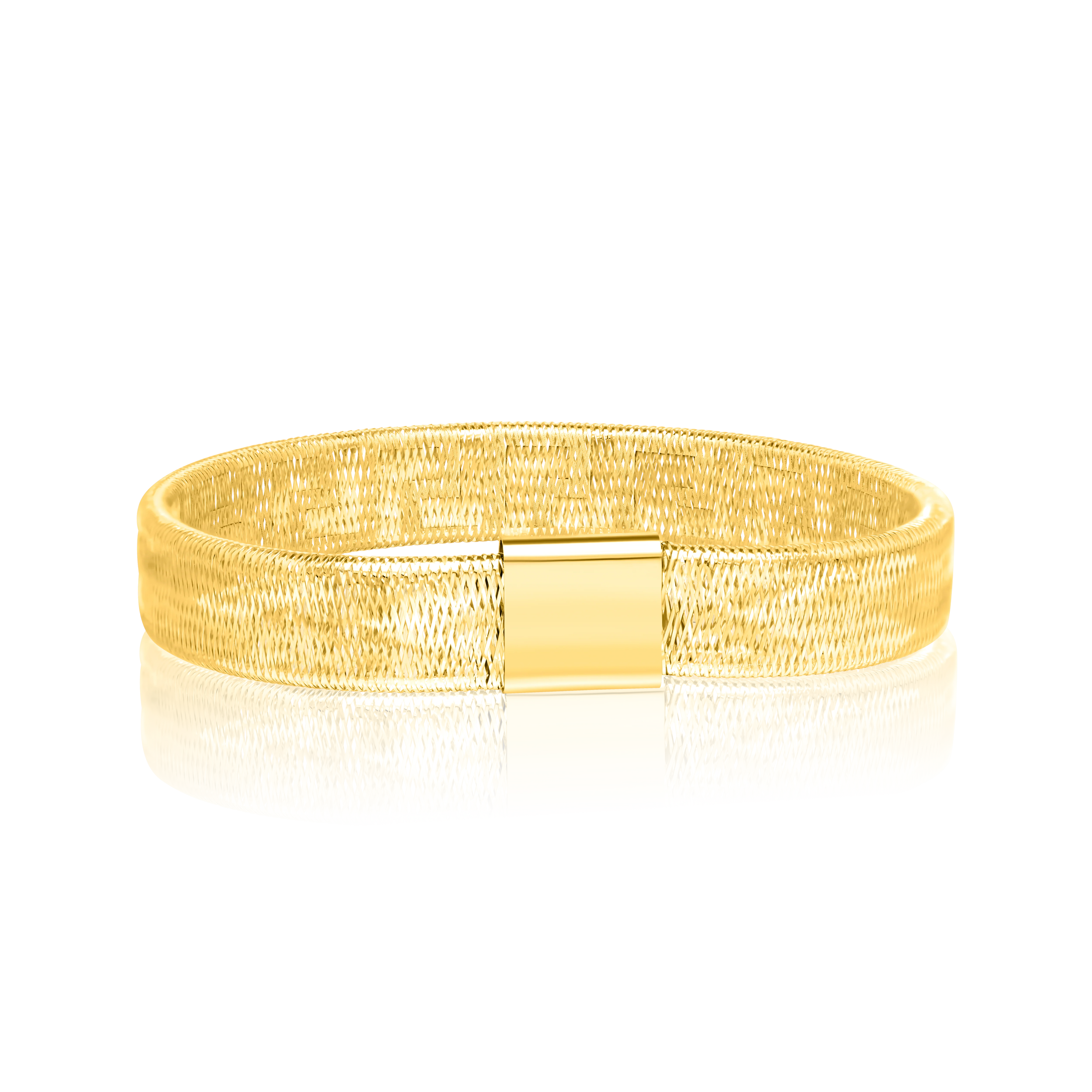 18K Pure Gold Elastic Bangle - Image 2