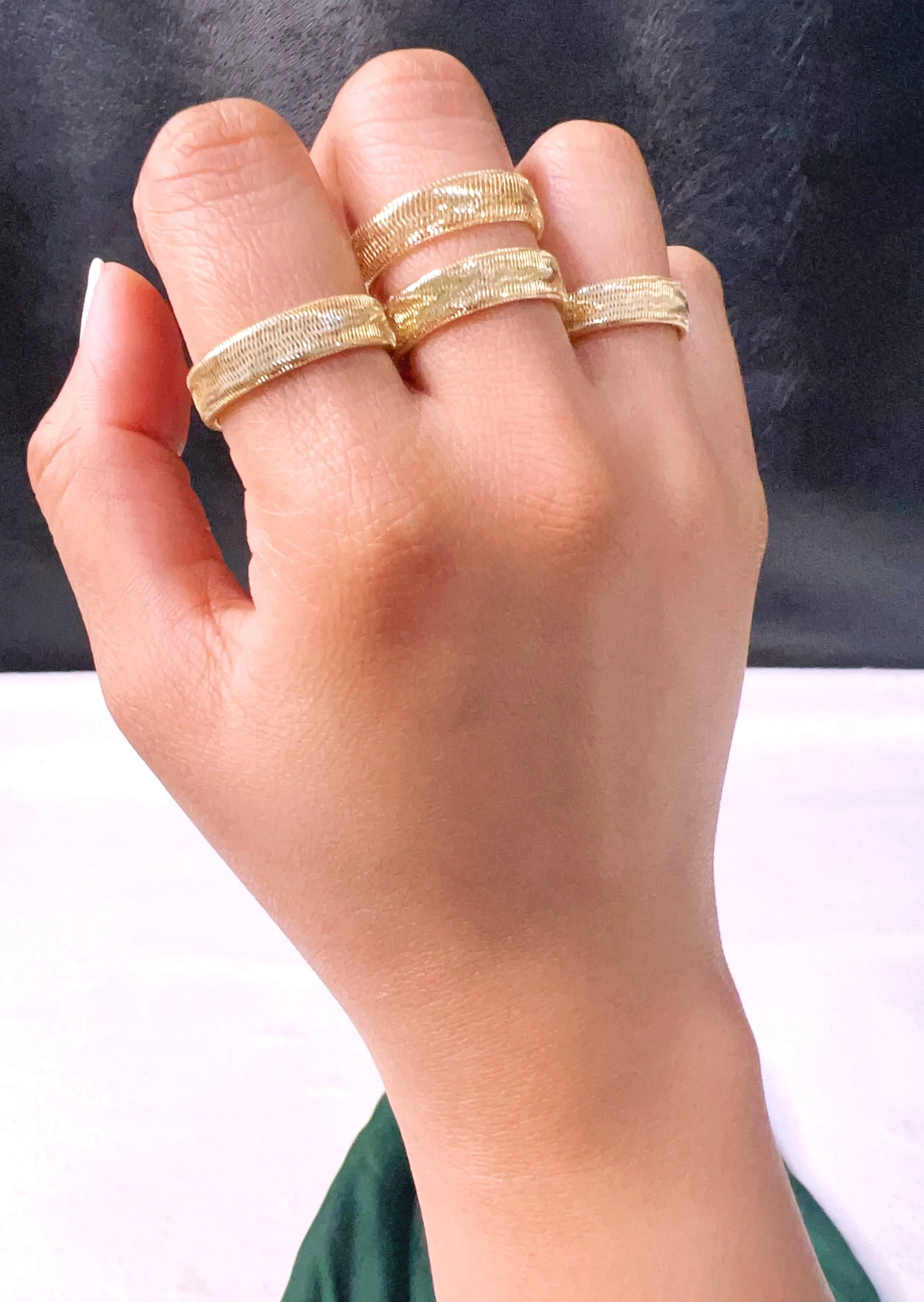 18K Pure Gold Elastic Ring - Image 6