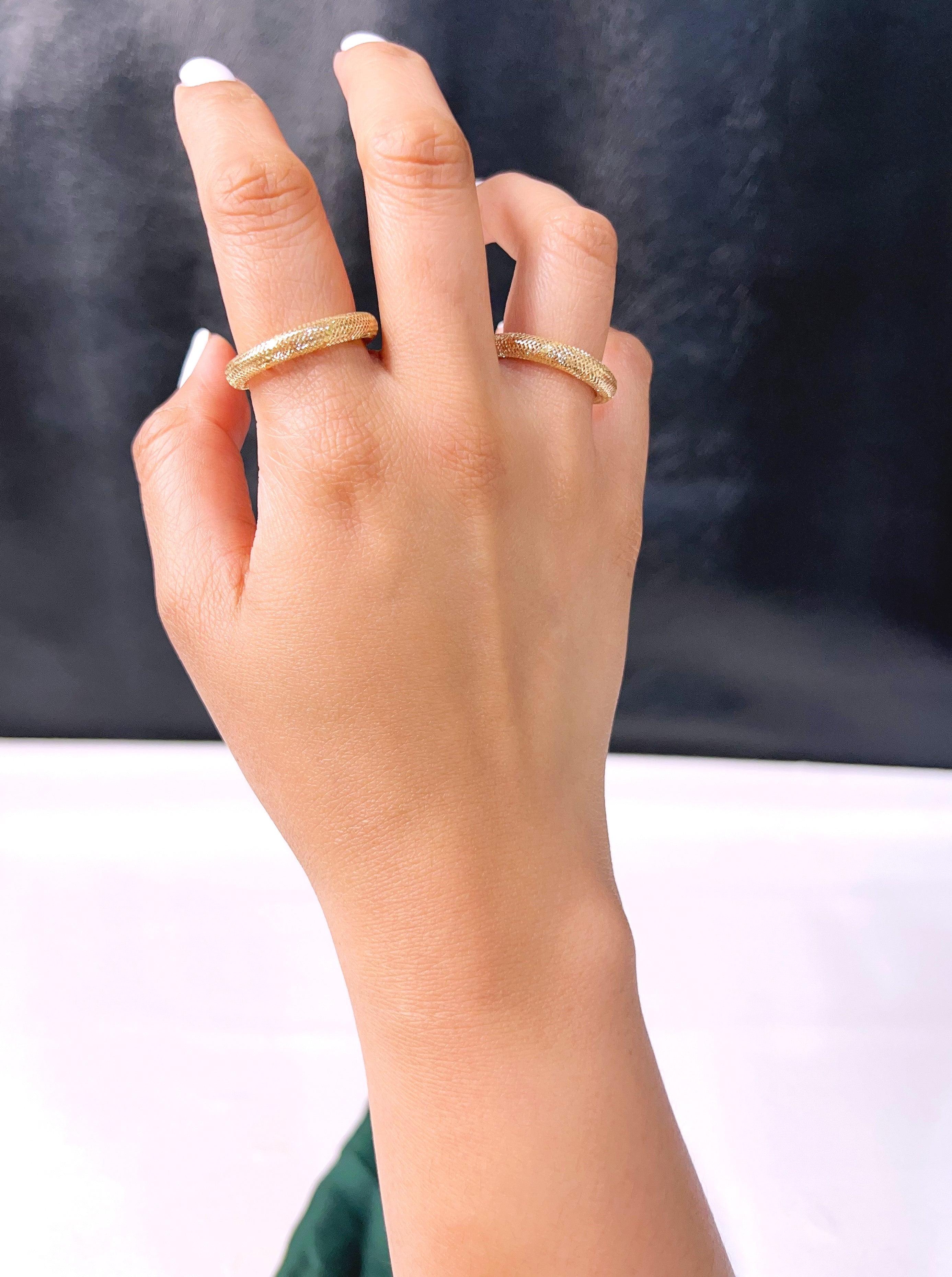 18K Pure Gold Elastic Ring - Image 5