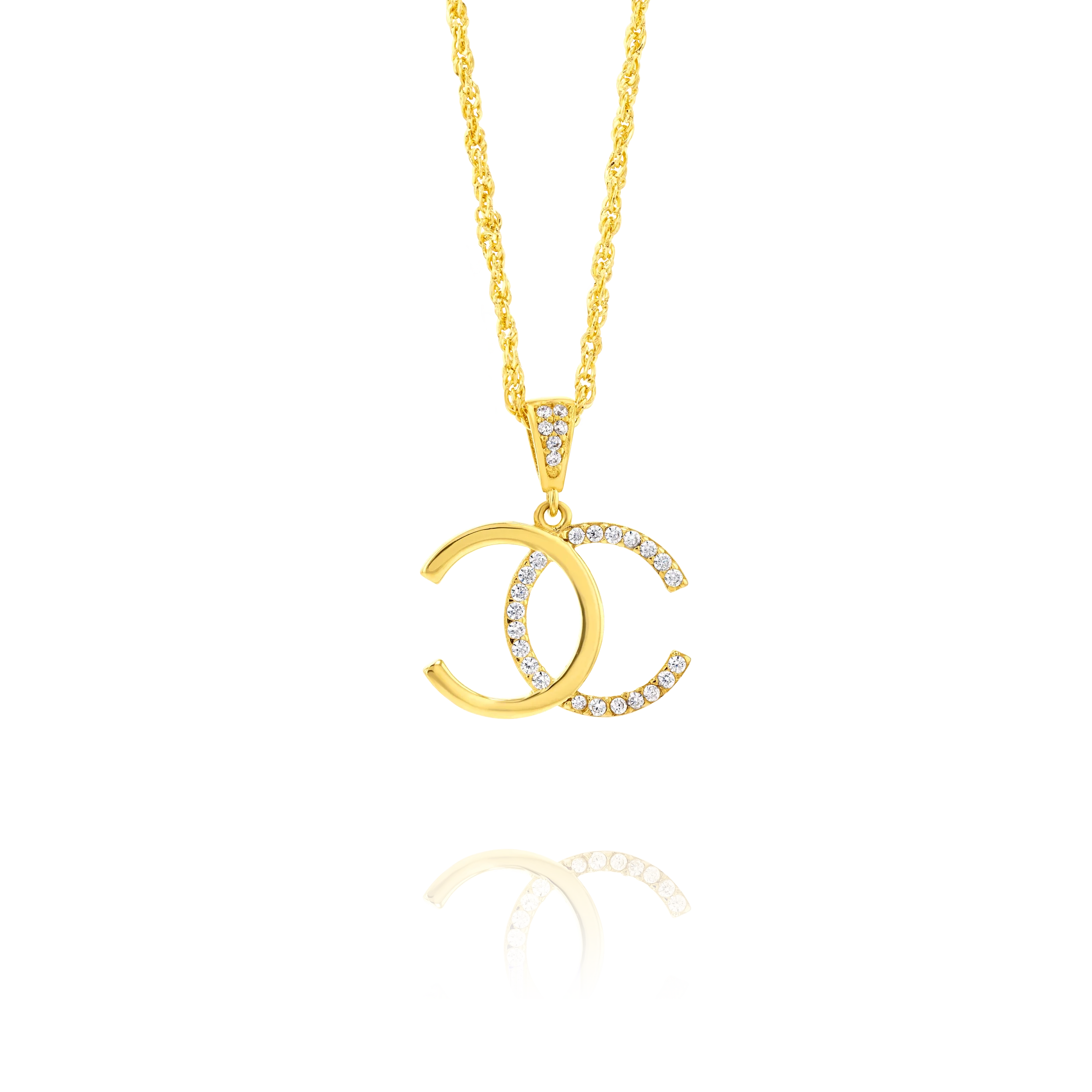 18K Pure Gold Elegant C.H Necklace - Image 2
