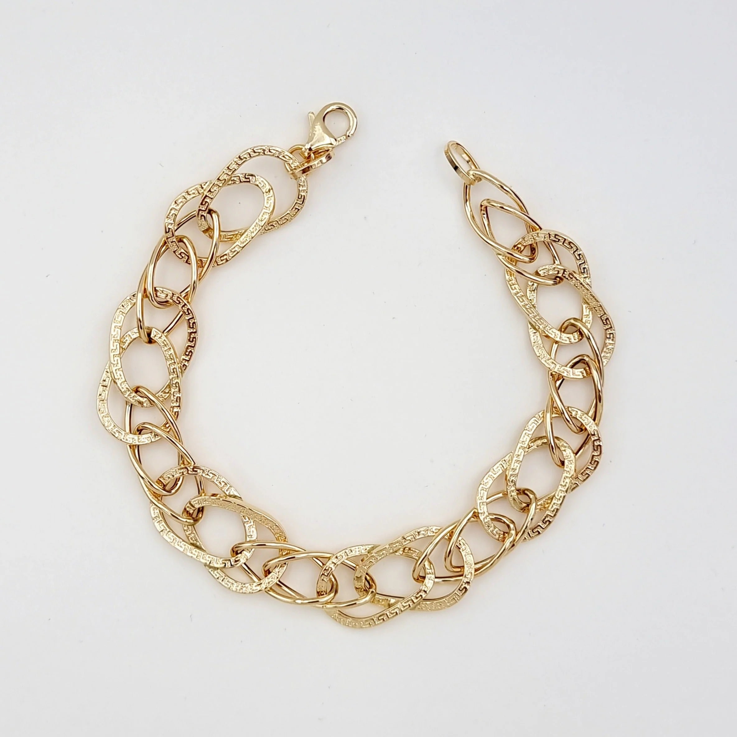 18K Pure Gold Elegant Linked Bracelet - Image 4