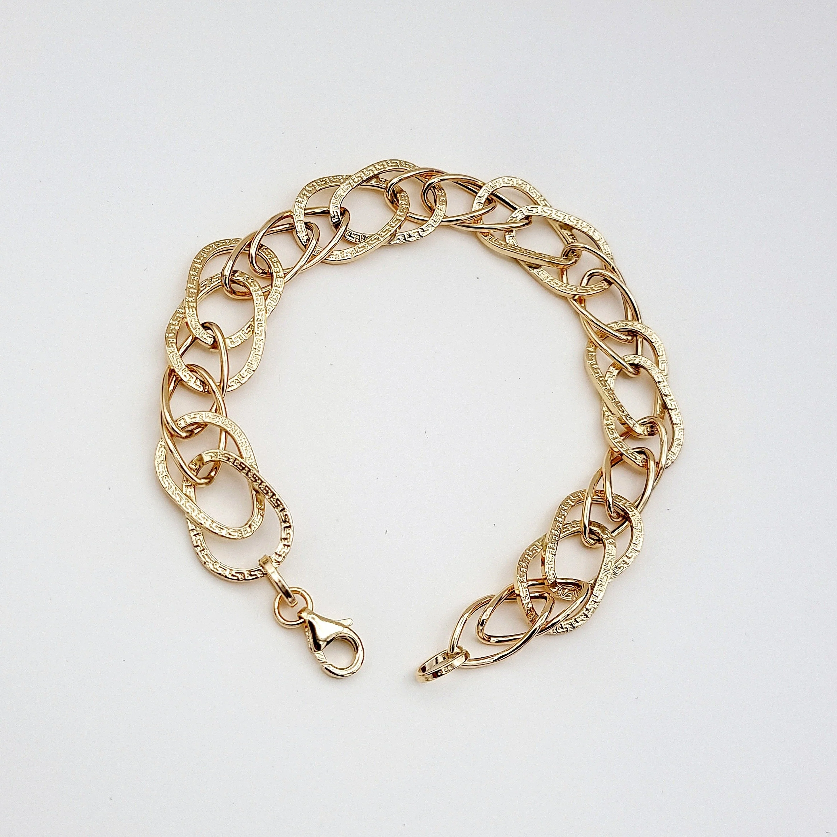 18K Pure Gold Elegant Linked Bracelet - Image 7