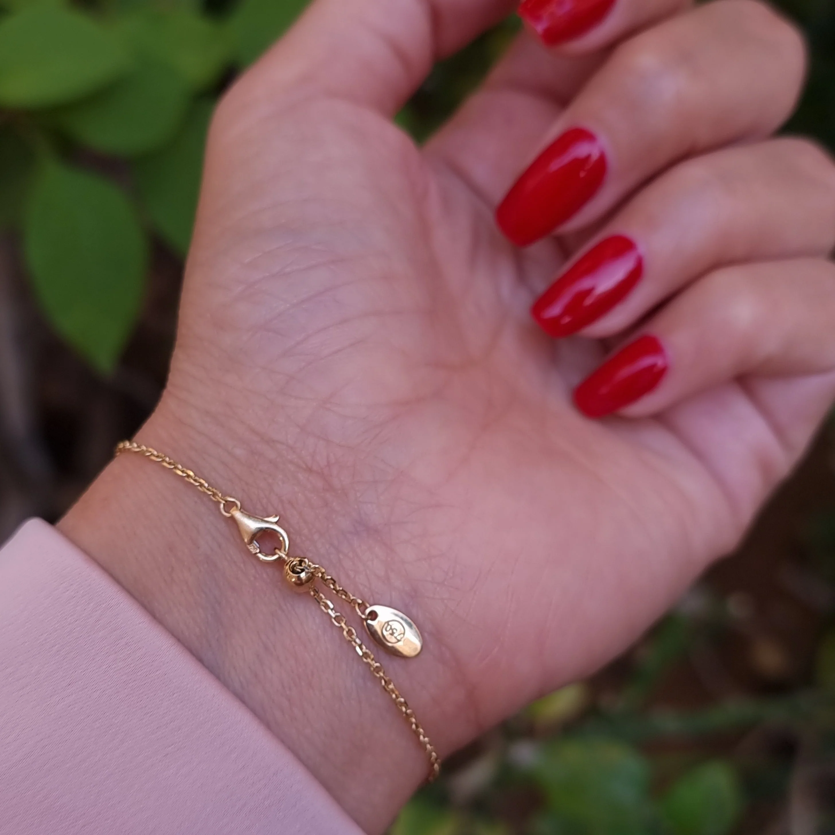 18K Pure Gold Elegant Linked Bracelet - Image 10
