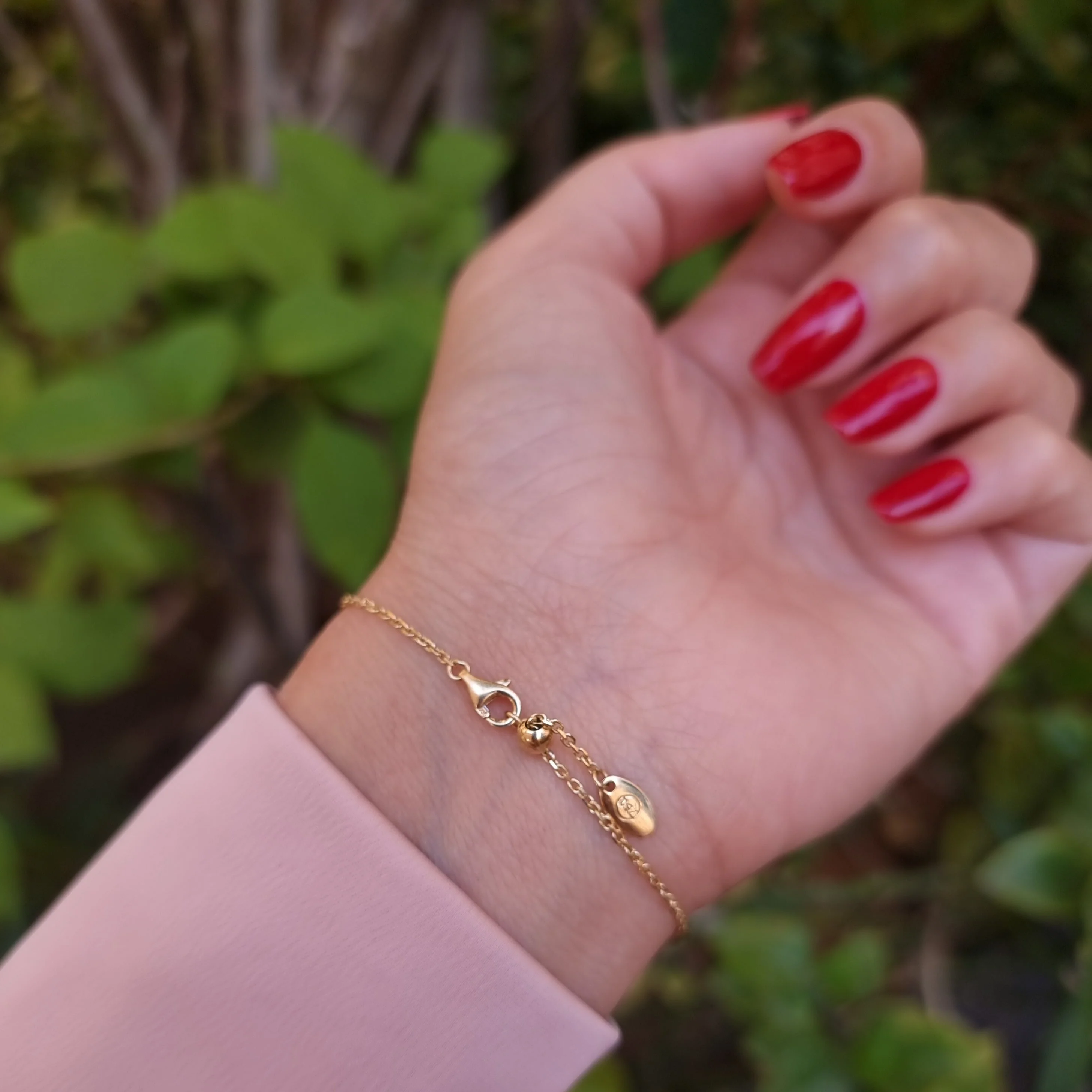 18K Pure Gold Elegant Linked Bracelet - Image 4