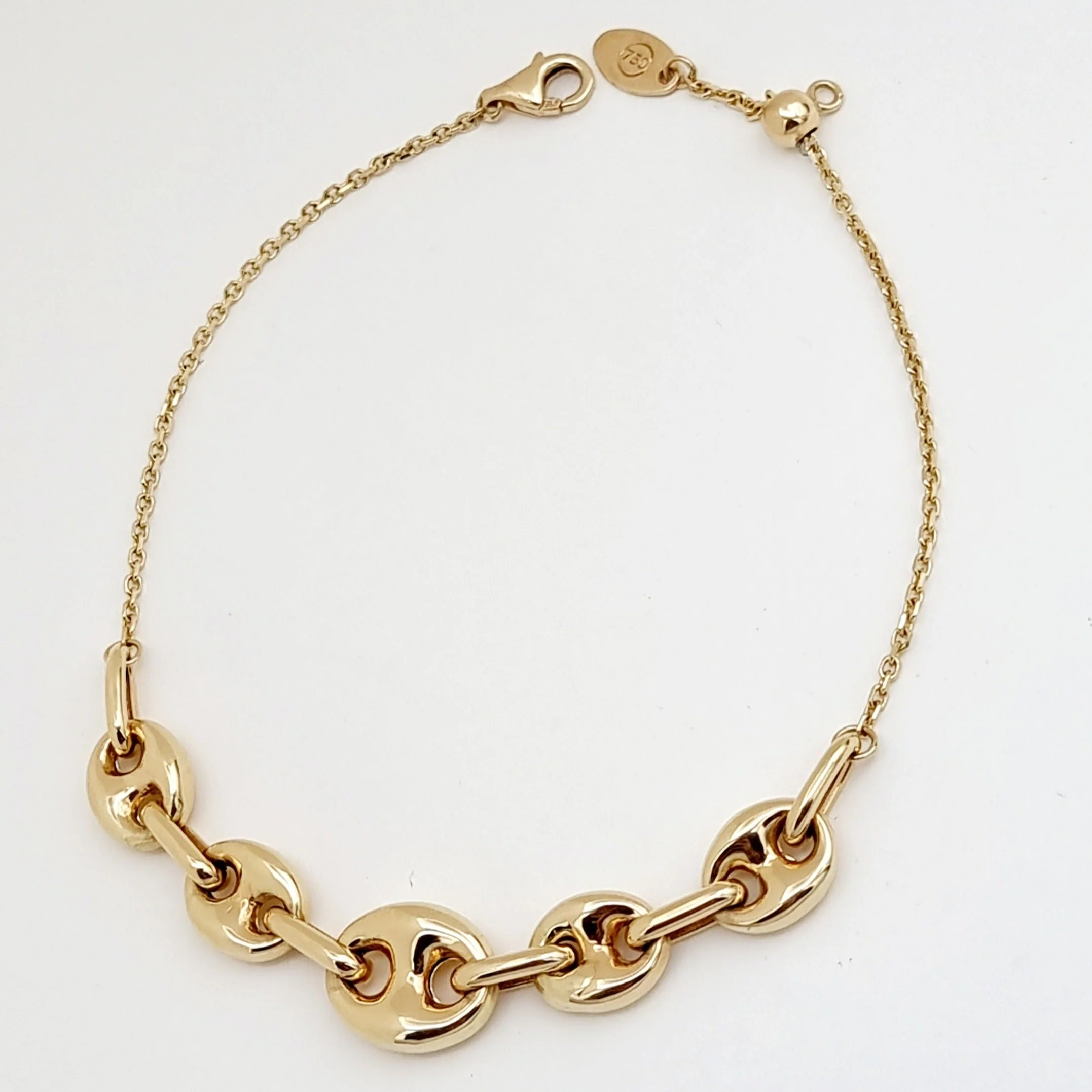 18K Pure Gold Elegant Linked Bracelet - Image 5