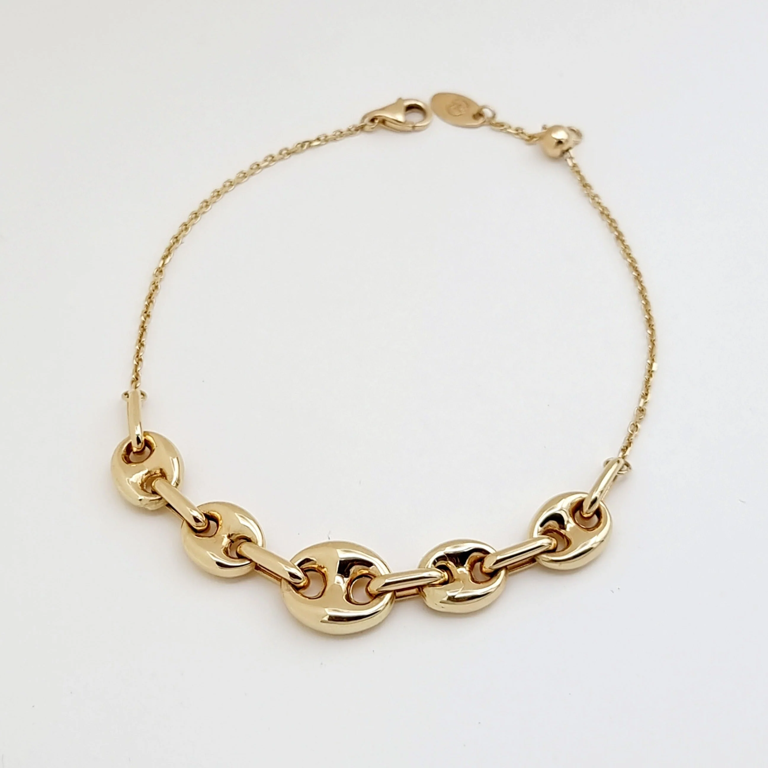 18K Pure Gold Elegant Linked Bracelet - Image 8