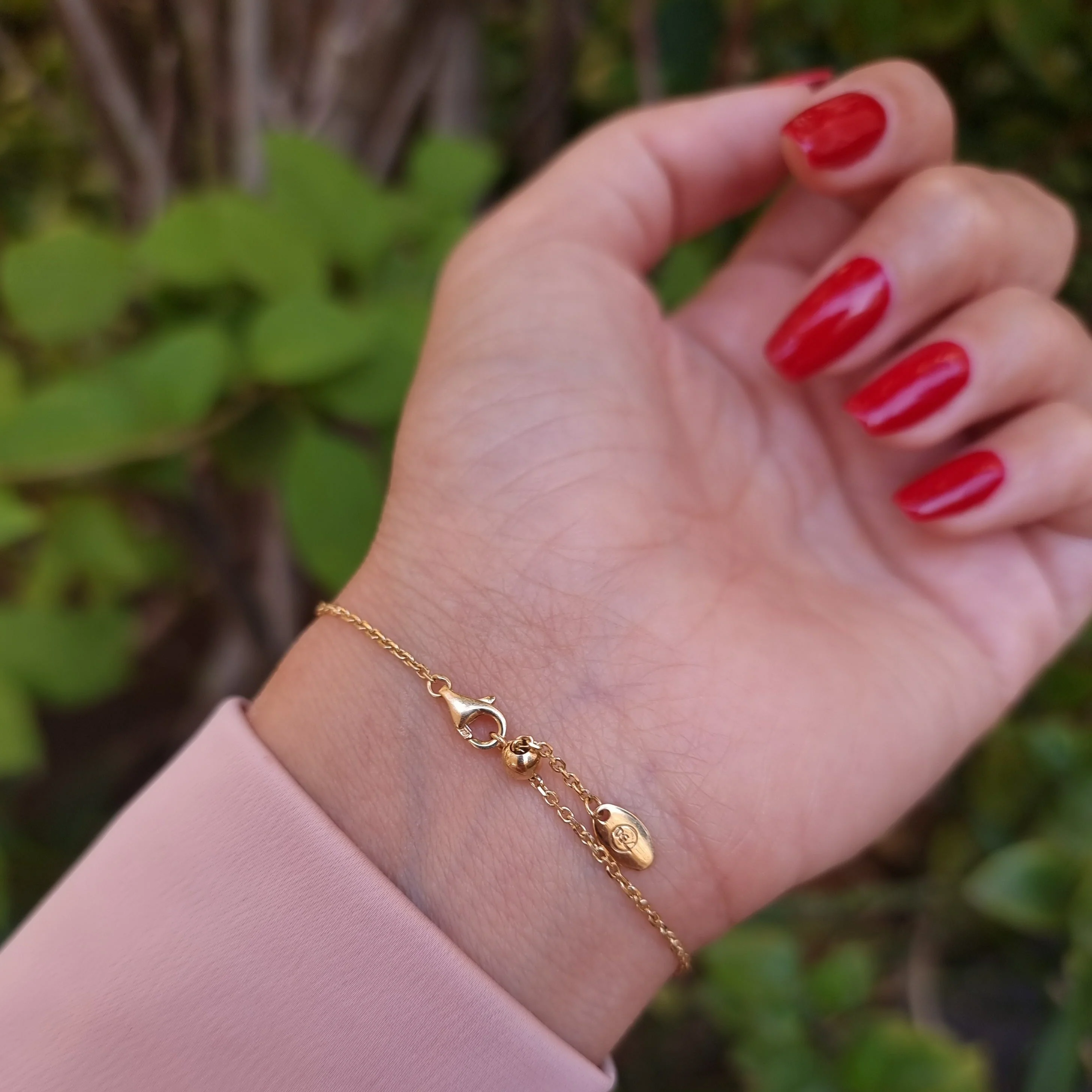 18K Pure Gold Elegant Linked Bracelet - Image 9