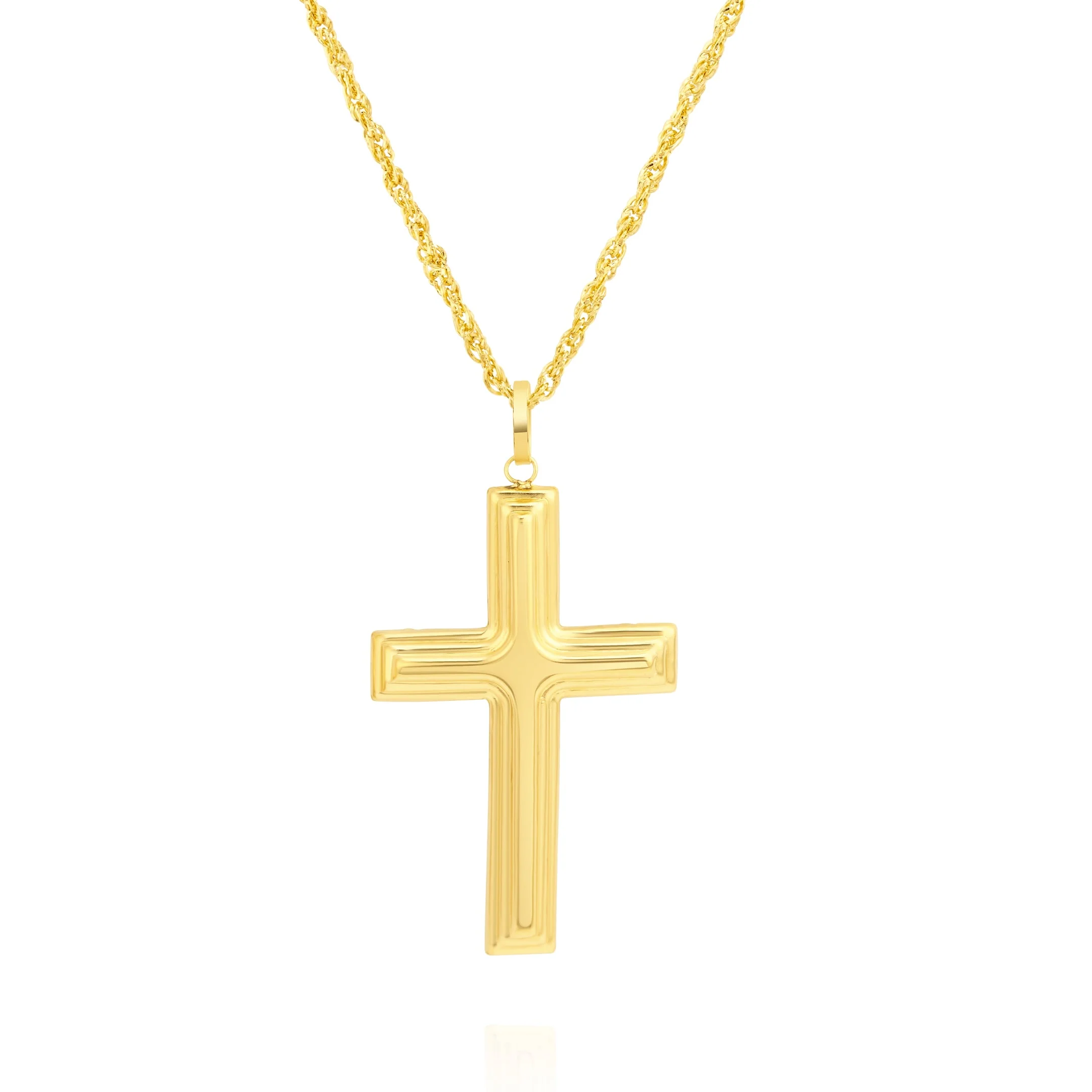 18K Pure Gold Jesus Cross Necklace - Image 2