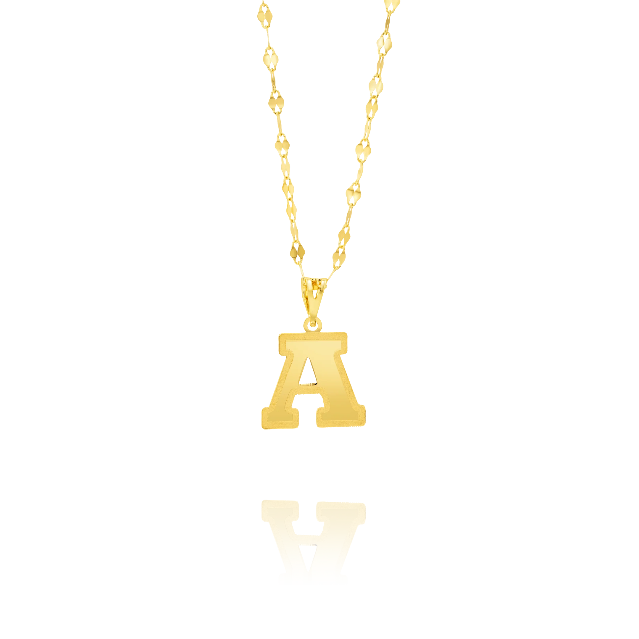 18K Pure Gold Letter A Necklace - Image 2
