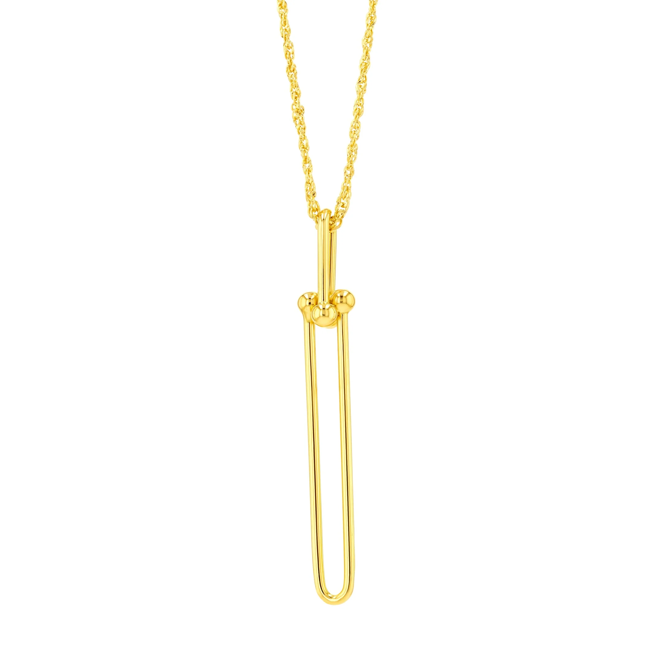 18K Pure Gold Long U-Link Necklace