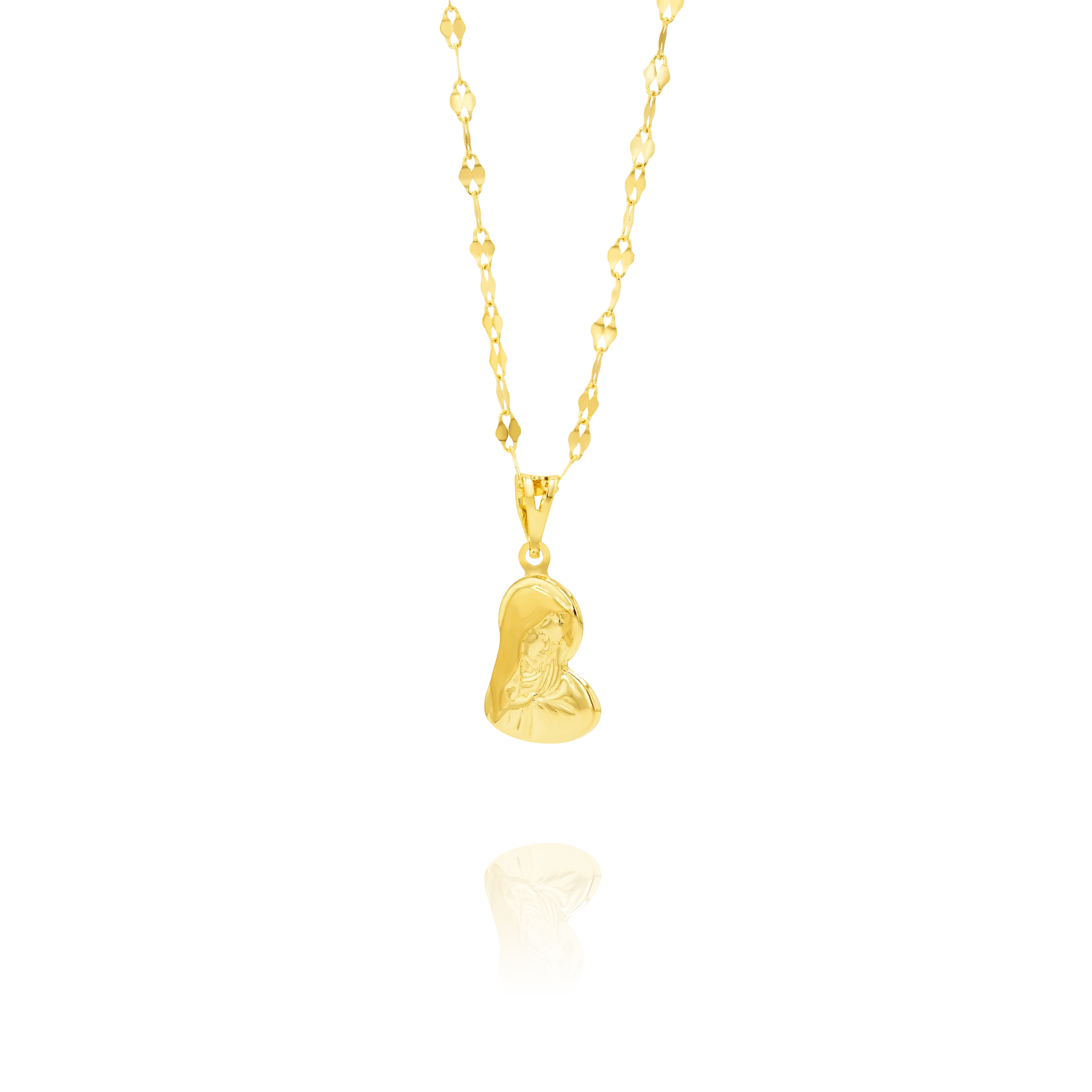 18K Pure Gold Mama Mary Necklace - Image 2