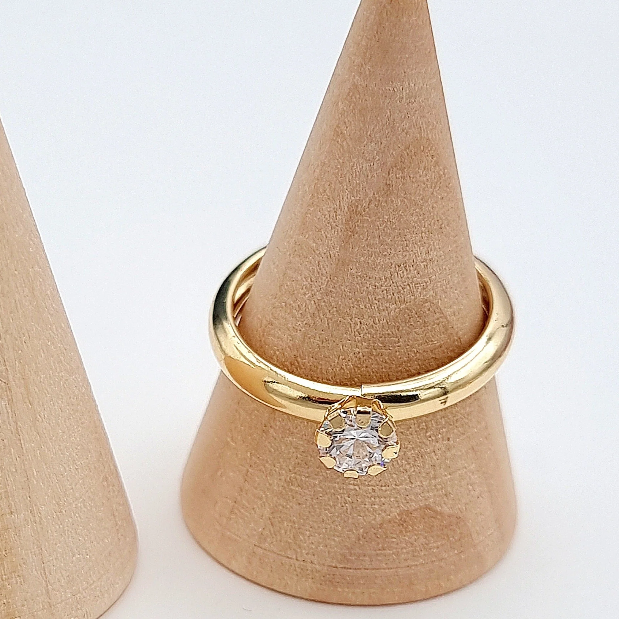 18K Pure Gold Plain Stone Ring - Image 5