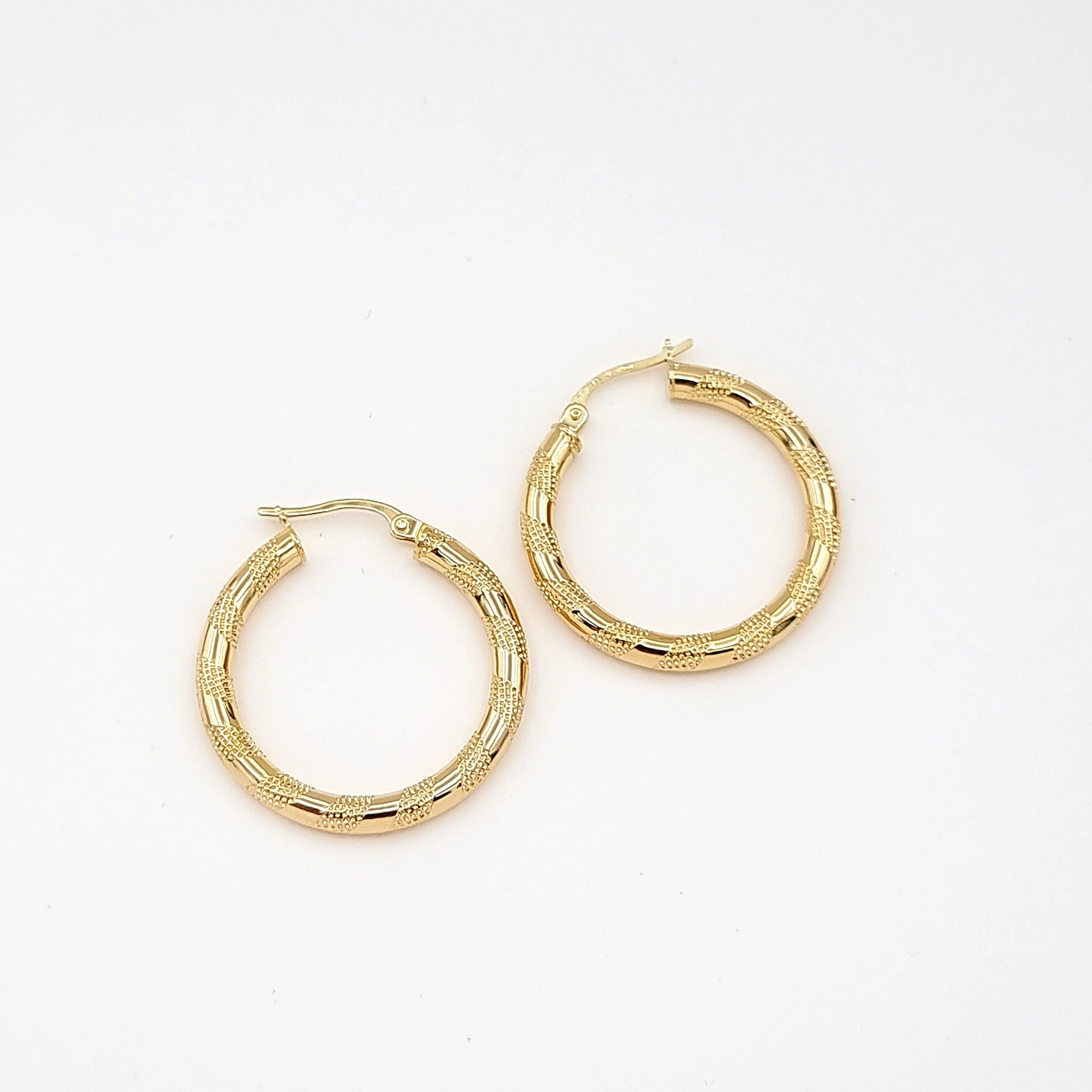 18K Pure Gold Round Earrings - Image 8