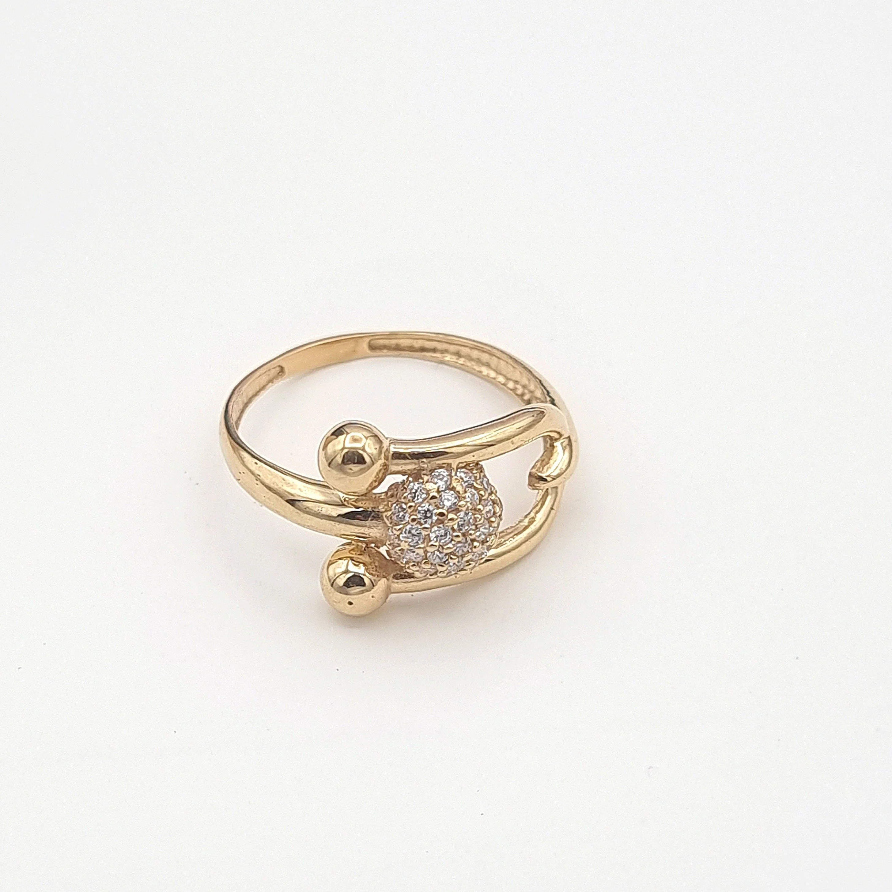 18K Pure Gold Stone Ball Ring - Image 8