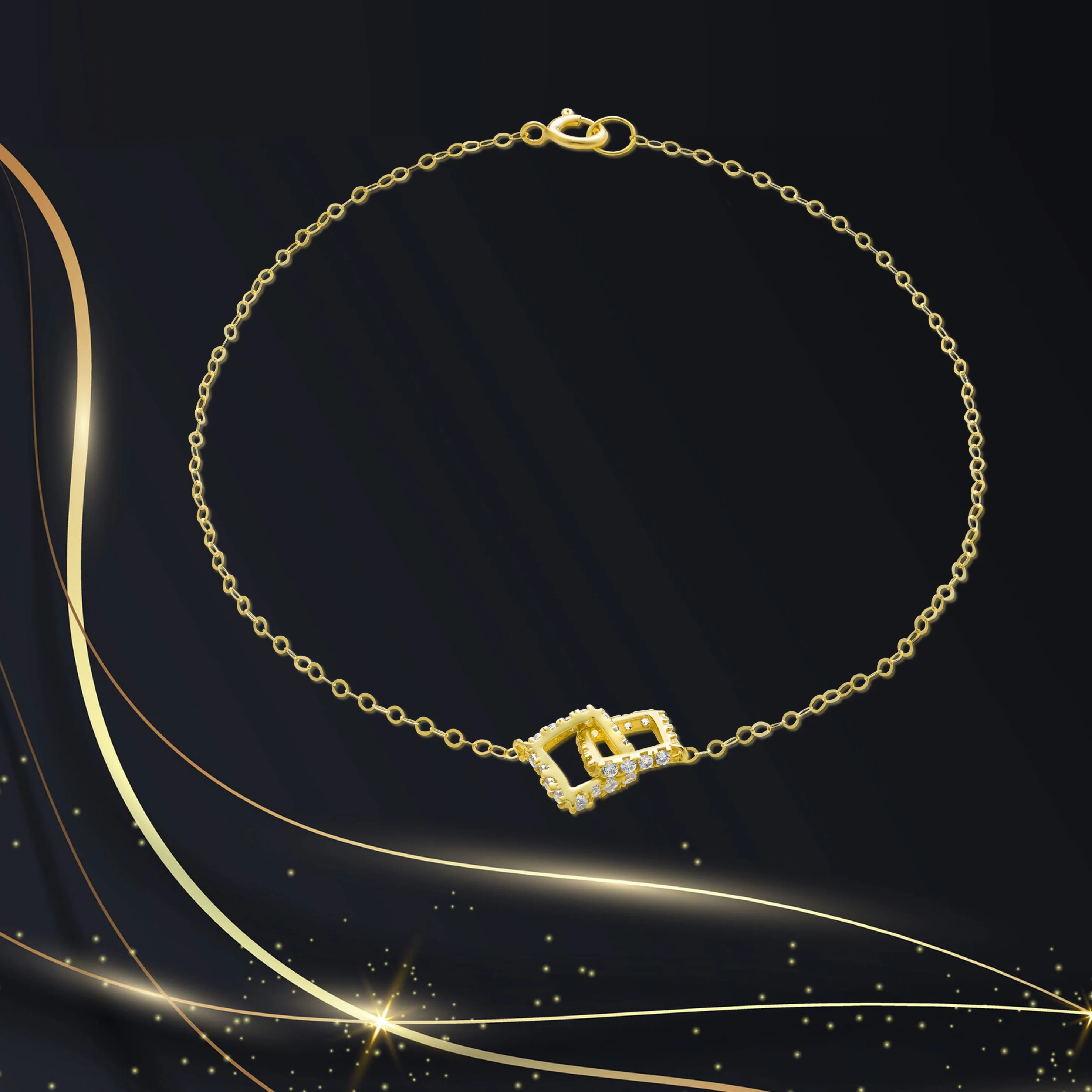 18K Pure Gold Stone Bracelet - Image 4