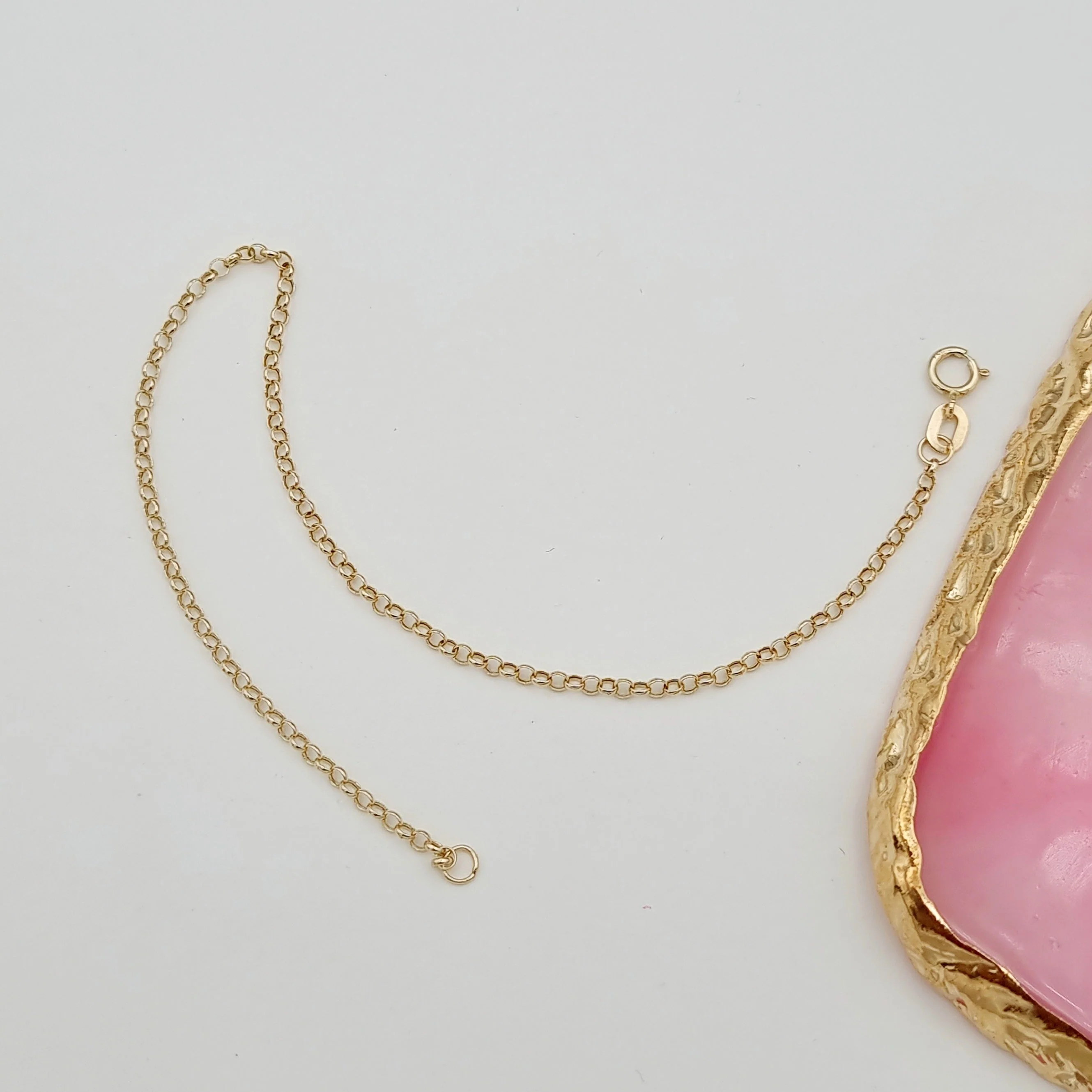 18K Pure Gold Thin C.P Linked Bracelet - Image 4