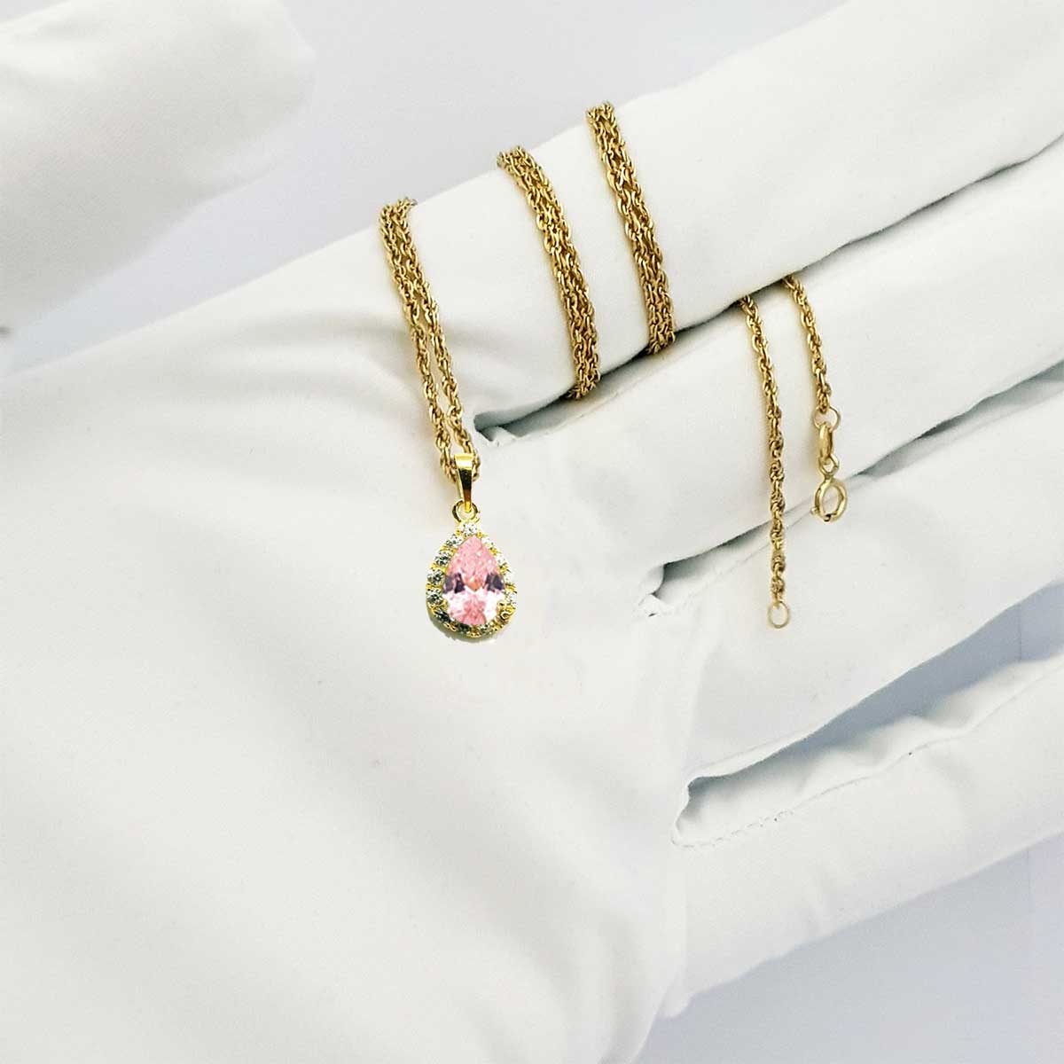 18K Pure Gold Birthstone (October) Necklace - Image 5