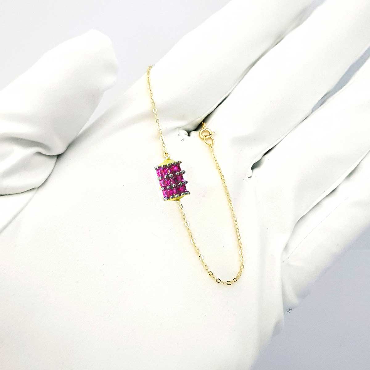 18K Pure Gold Pink Bracelet - Image 6