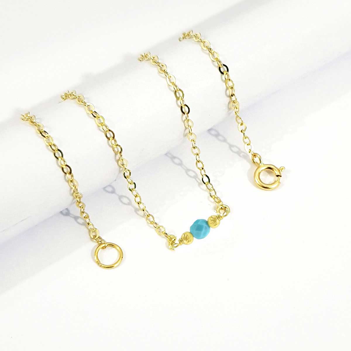 18K Pure Gold Blue Stone Bracelet - Image 3
