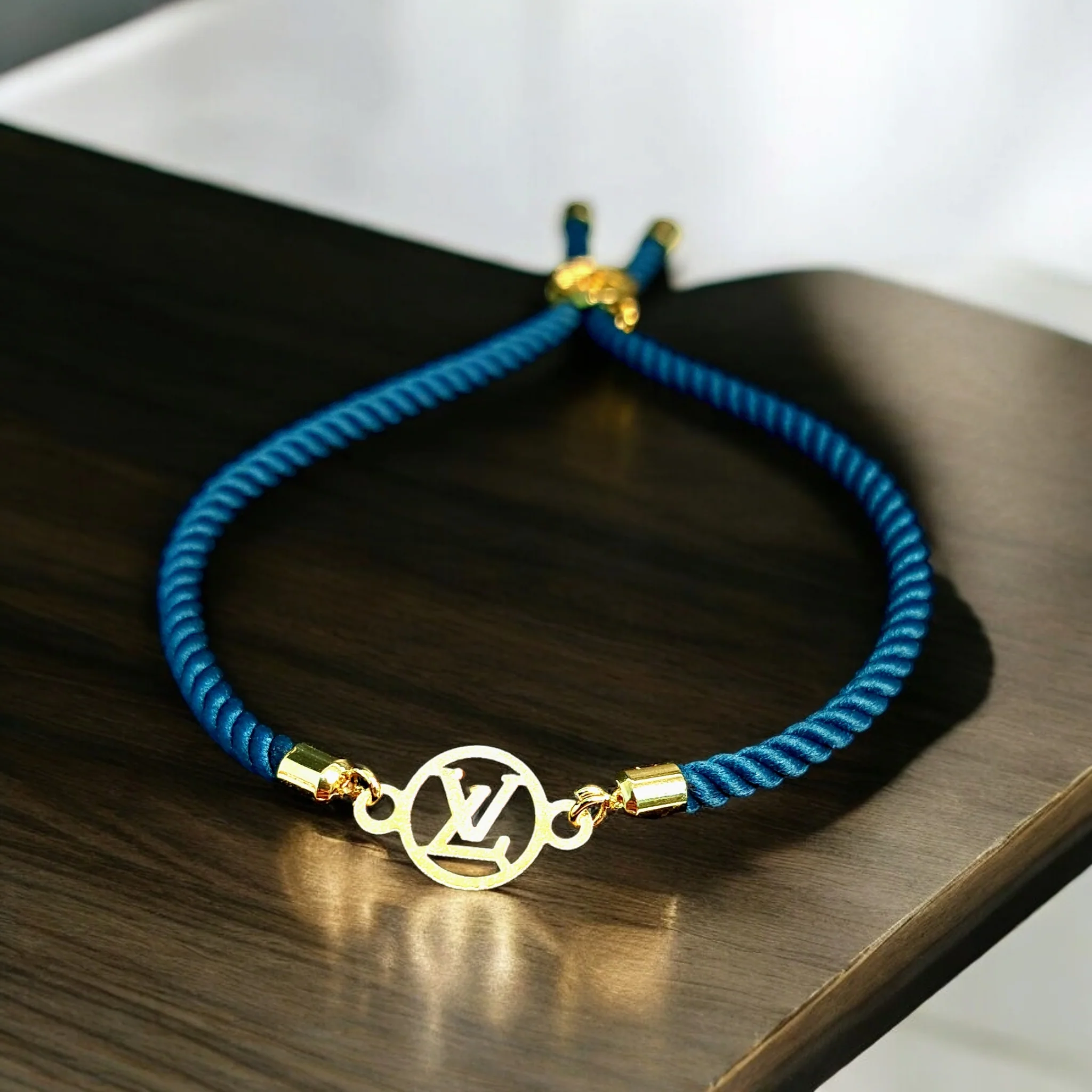 18K Pure Gold Charm Thread Adjustable Bracelet - Image 11