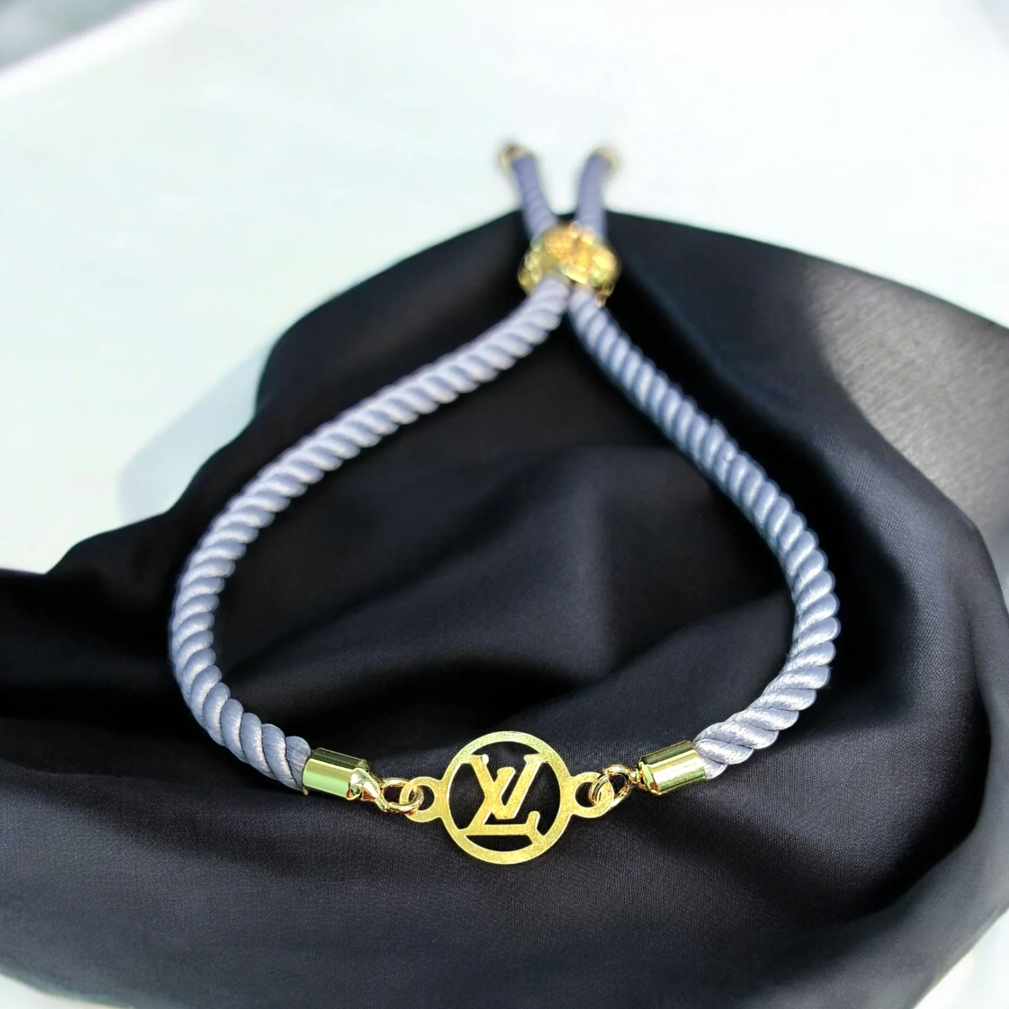 18K Pure Gold Charm Thread Adjustable Bracelet - Image 12
