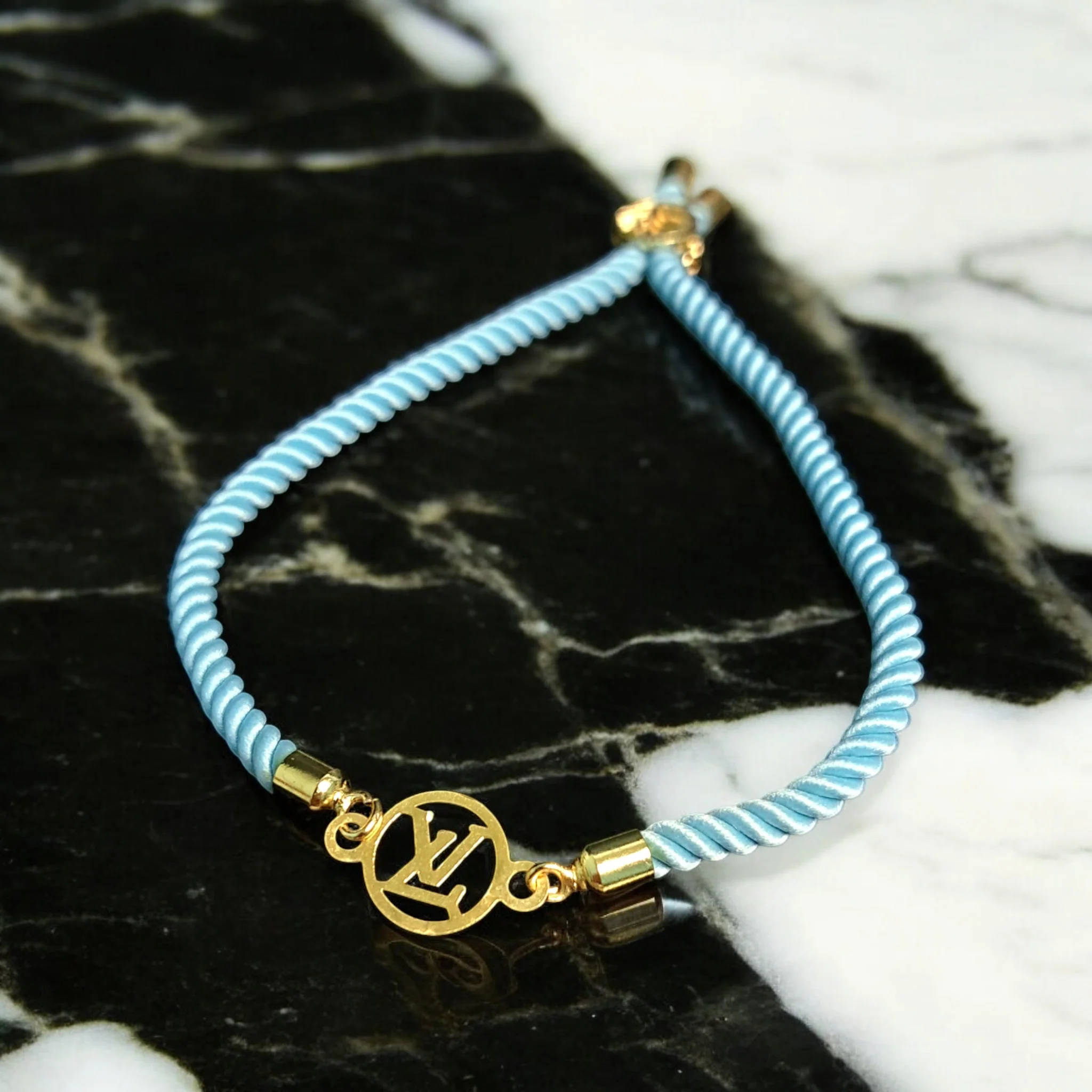 18K Pure Gold Charm Thread Adjustable Bracelet - Image 13
