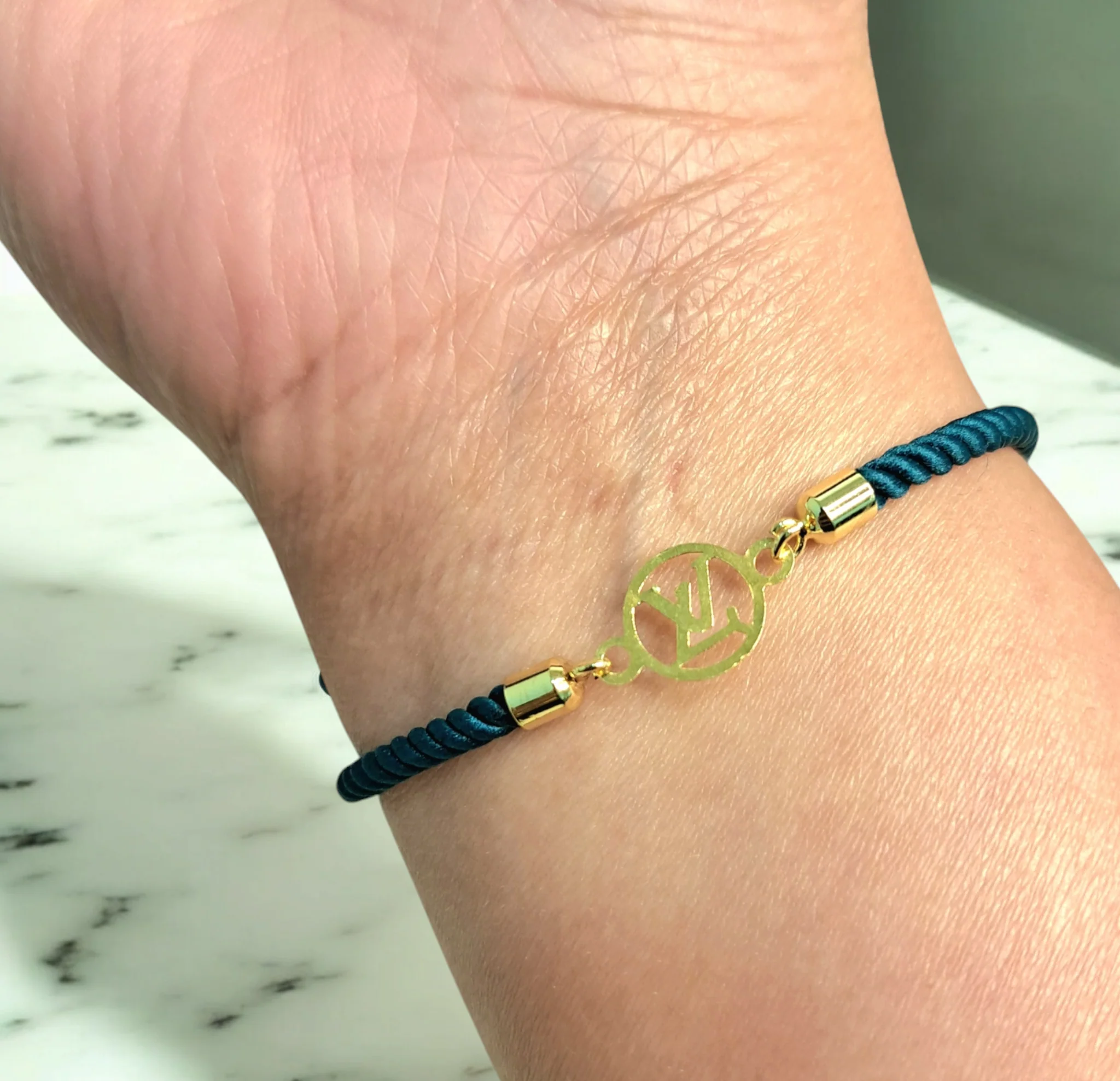 18K Pure Gold Charm Thread Adjustable Bracelet - Image 15