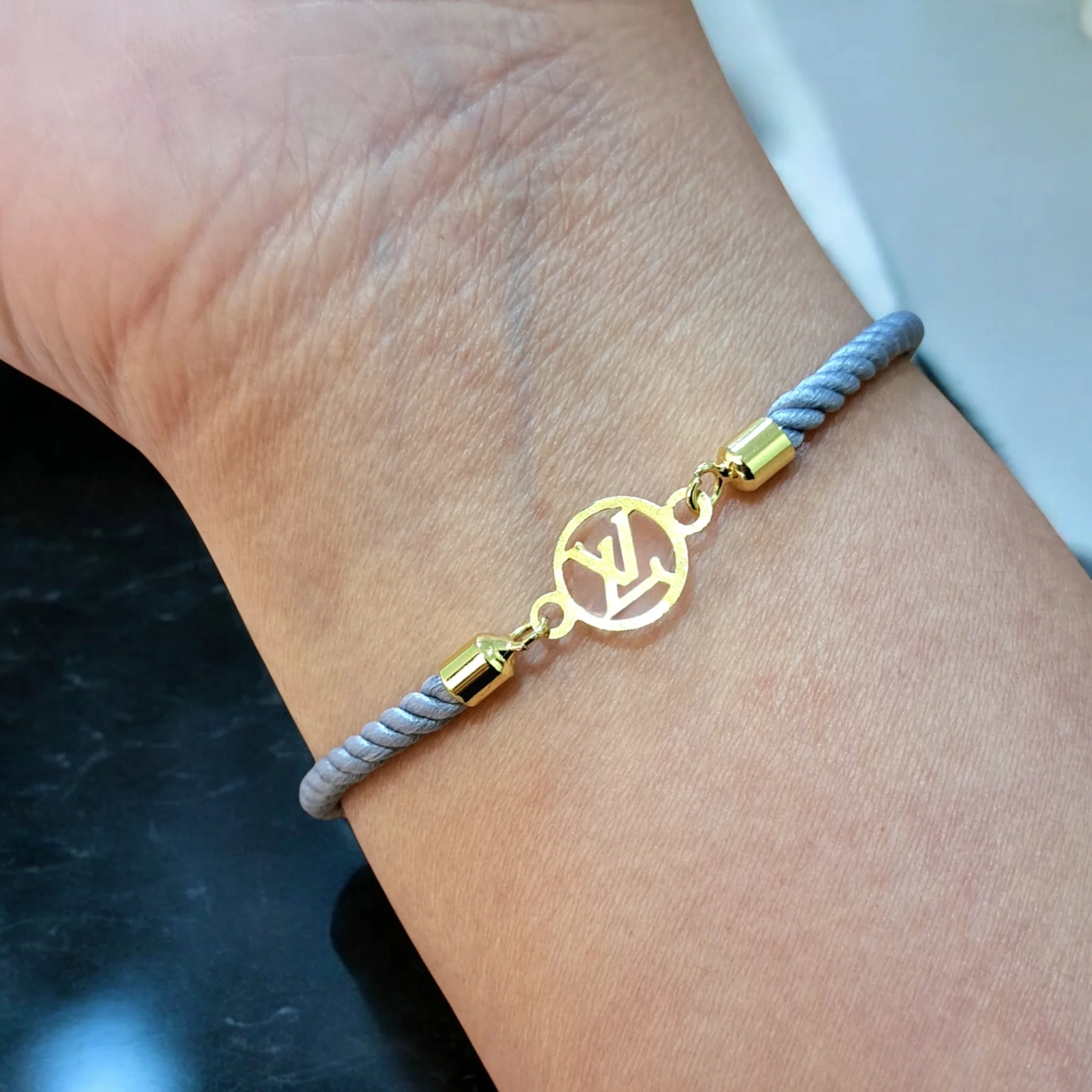 18K Pure Gold Charm Thread Adjustable Bracelet - Image 16
