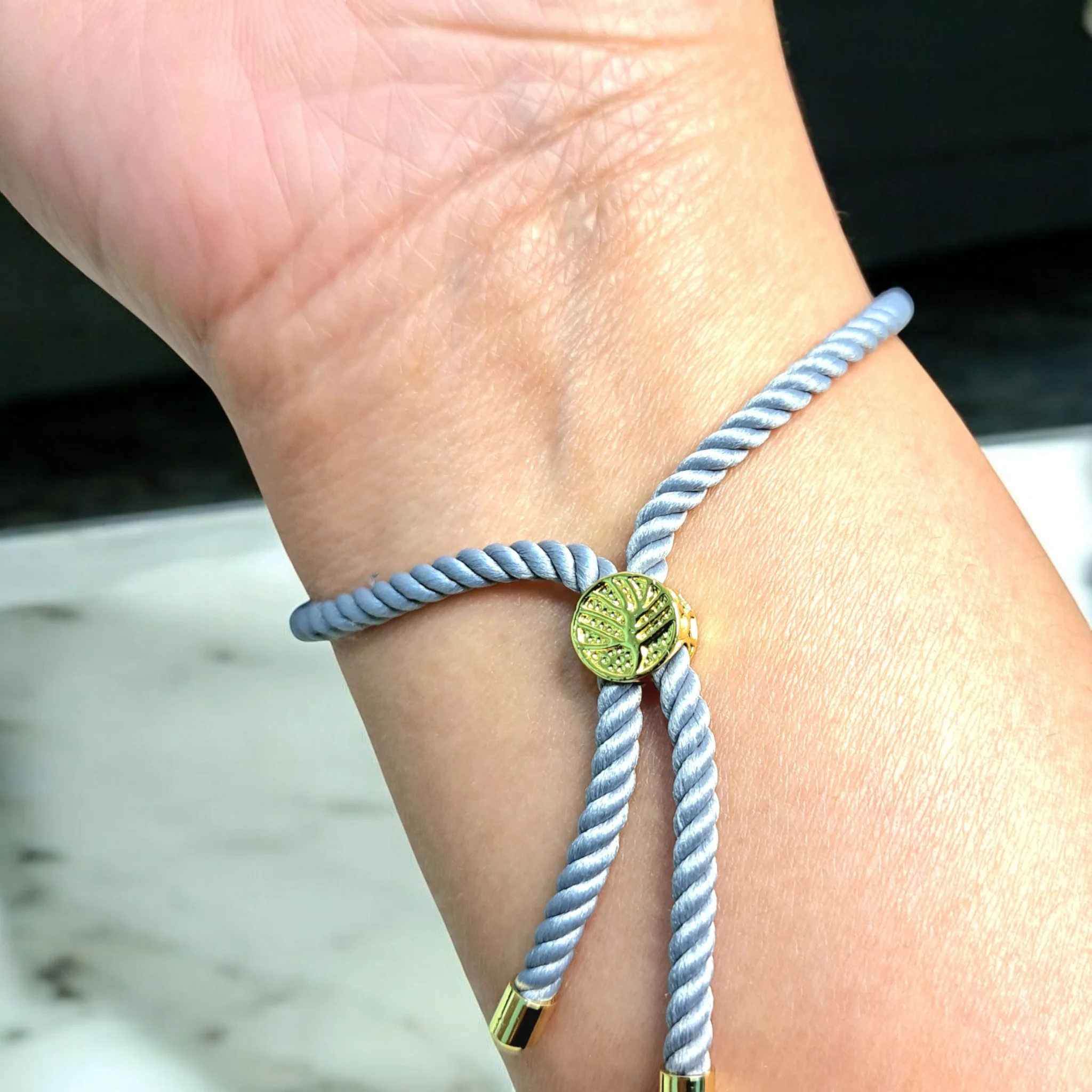 18K Pure Gold Charm Thread Adjustable Bracelet - Image 17