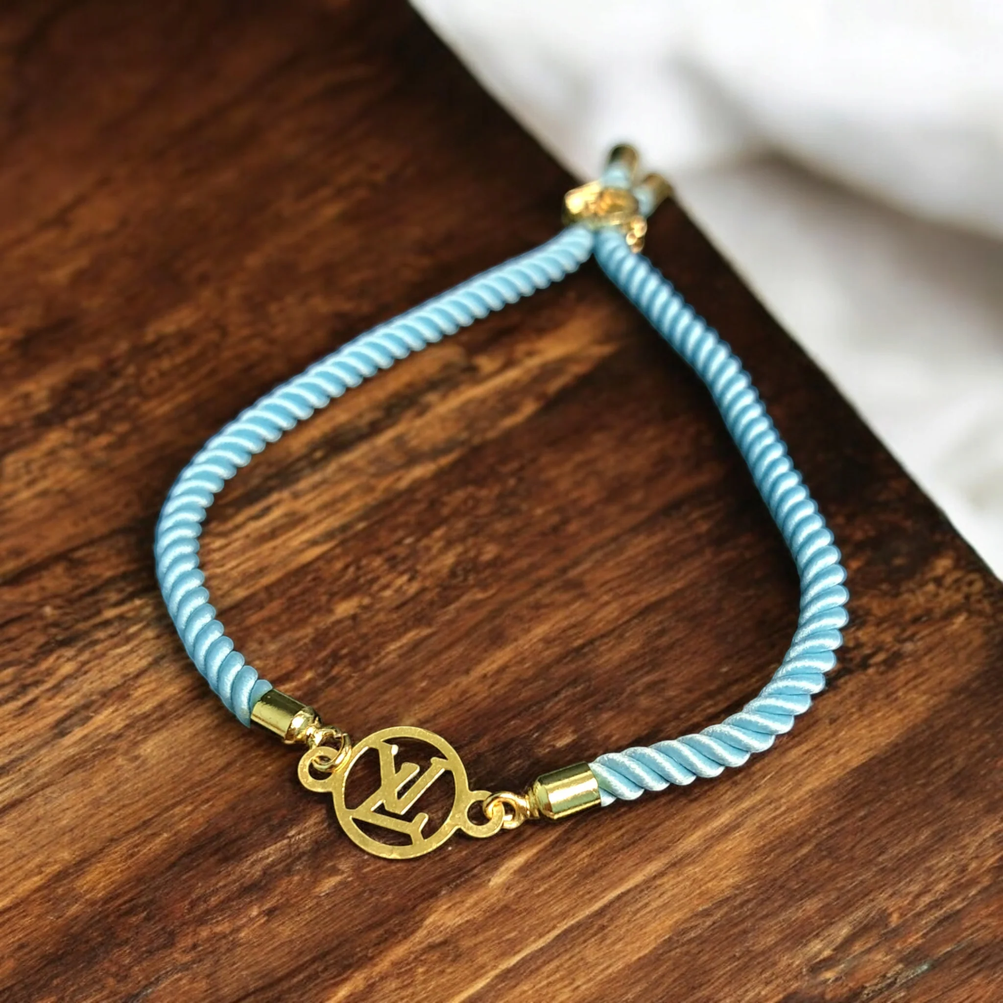 18K Pure Gold Charm Thread Adjustable Bracelet - Image 18