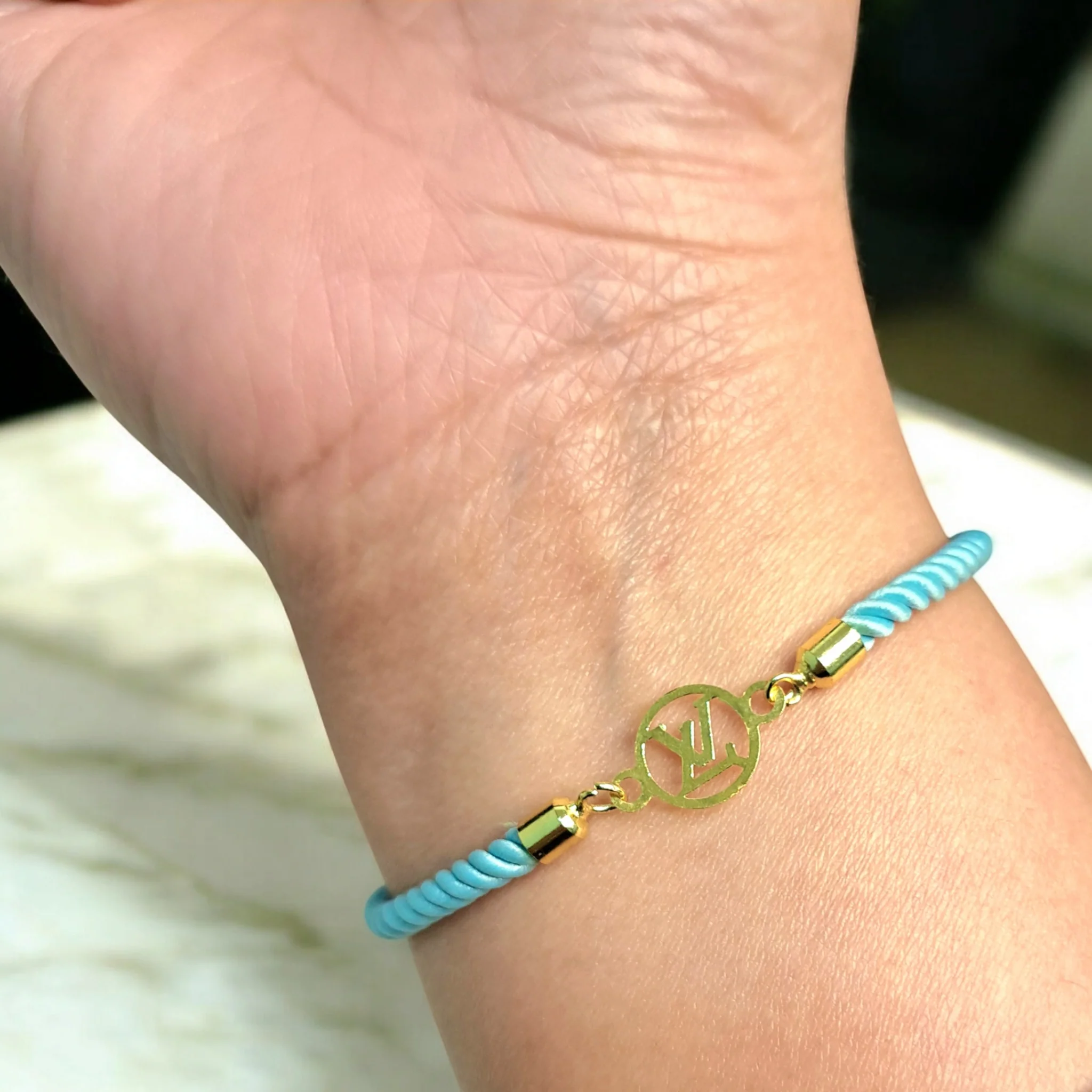 18K Pure Gold Charm Thread Adjustable Bracelet - Image 19