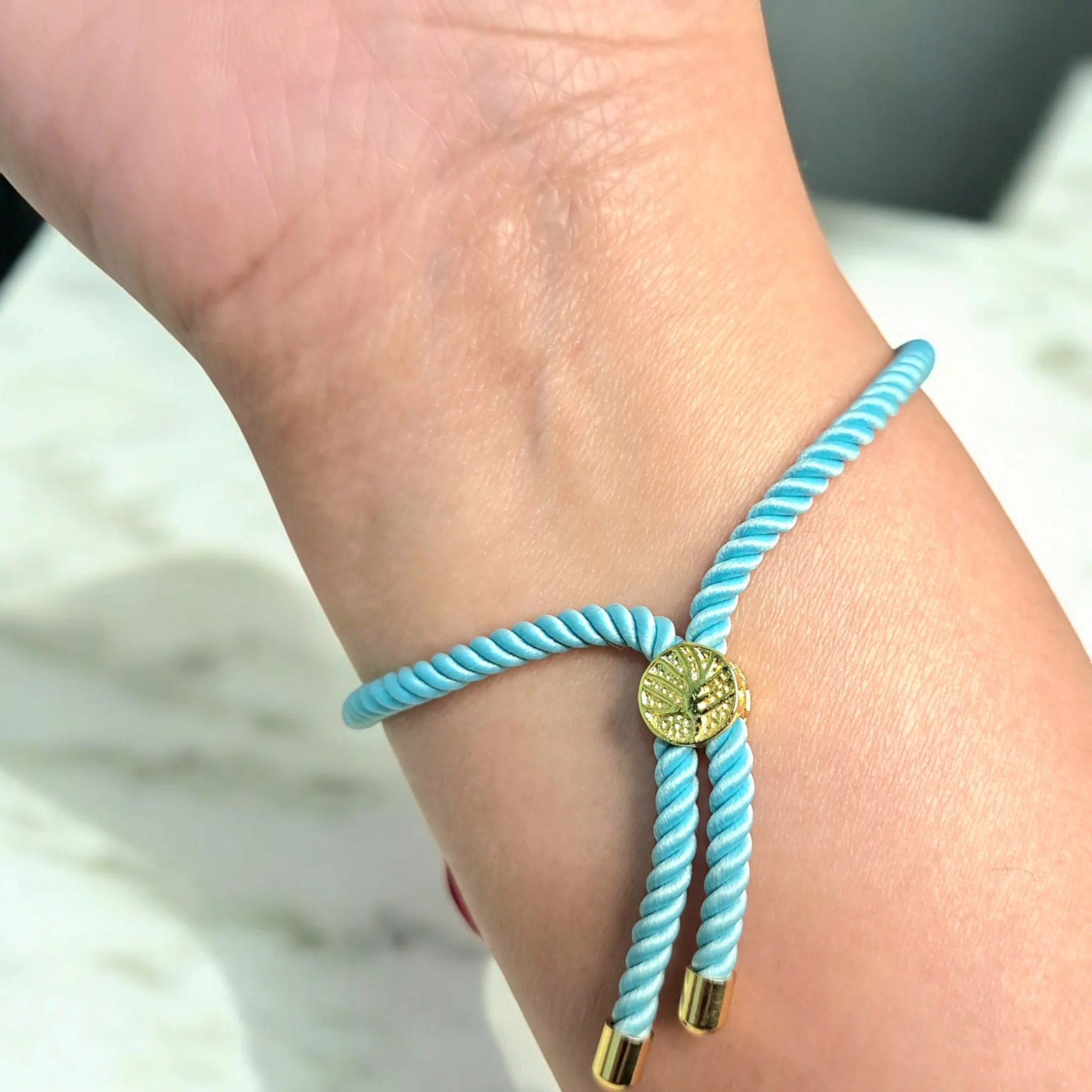 18K Pure Gold Charm Thread Adjustable Bracelet - Image 20