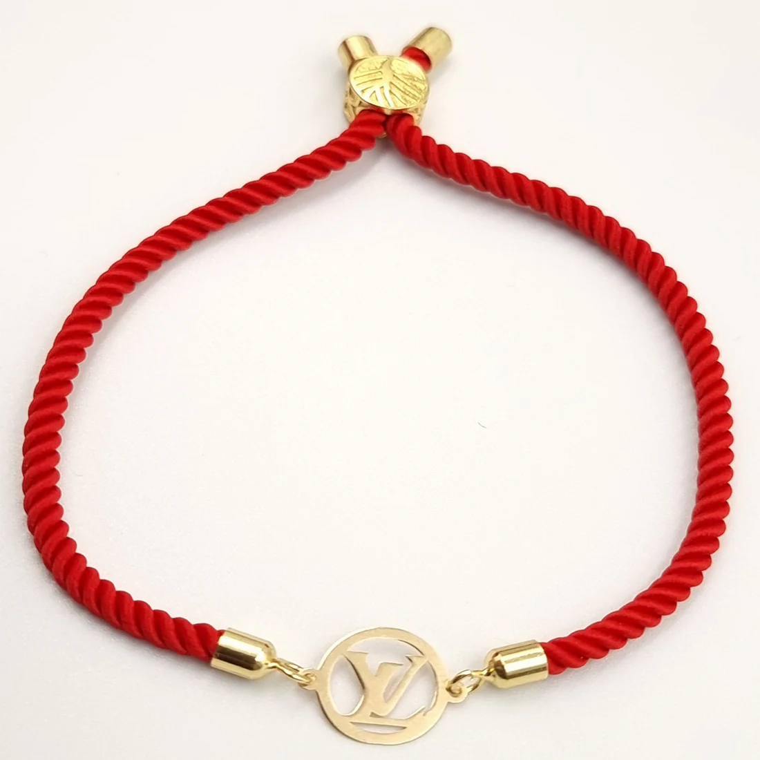 18K Pure Gold Charm Thread Adjustable Bracelet - Image 3