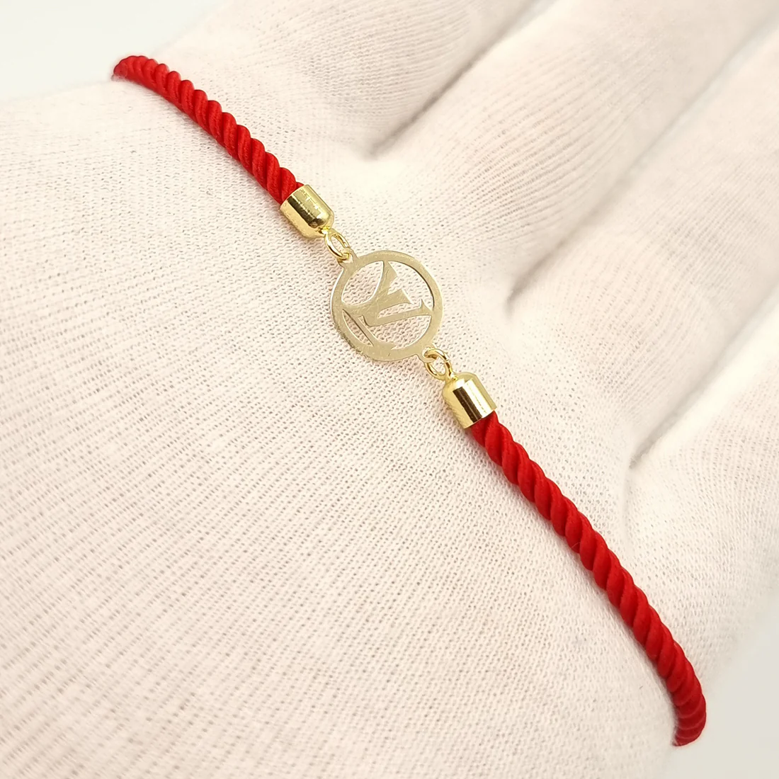 18K Pure Gold Charm Thread Adjustable Bracelet - Image 5