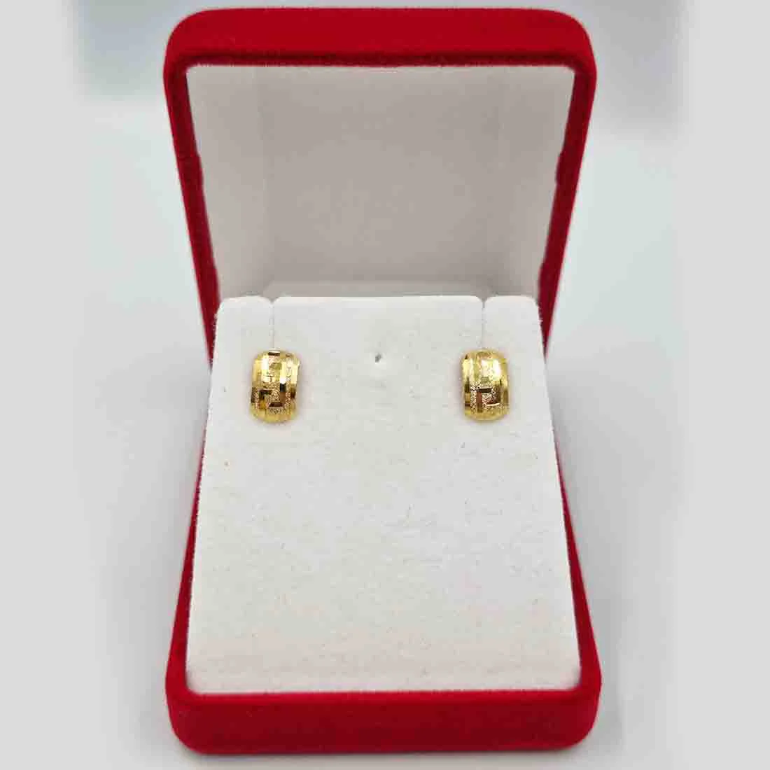 18K Pure Gold Clip Design Screw Earring - Image 4