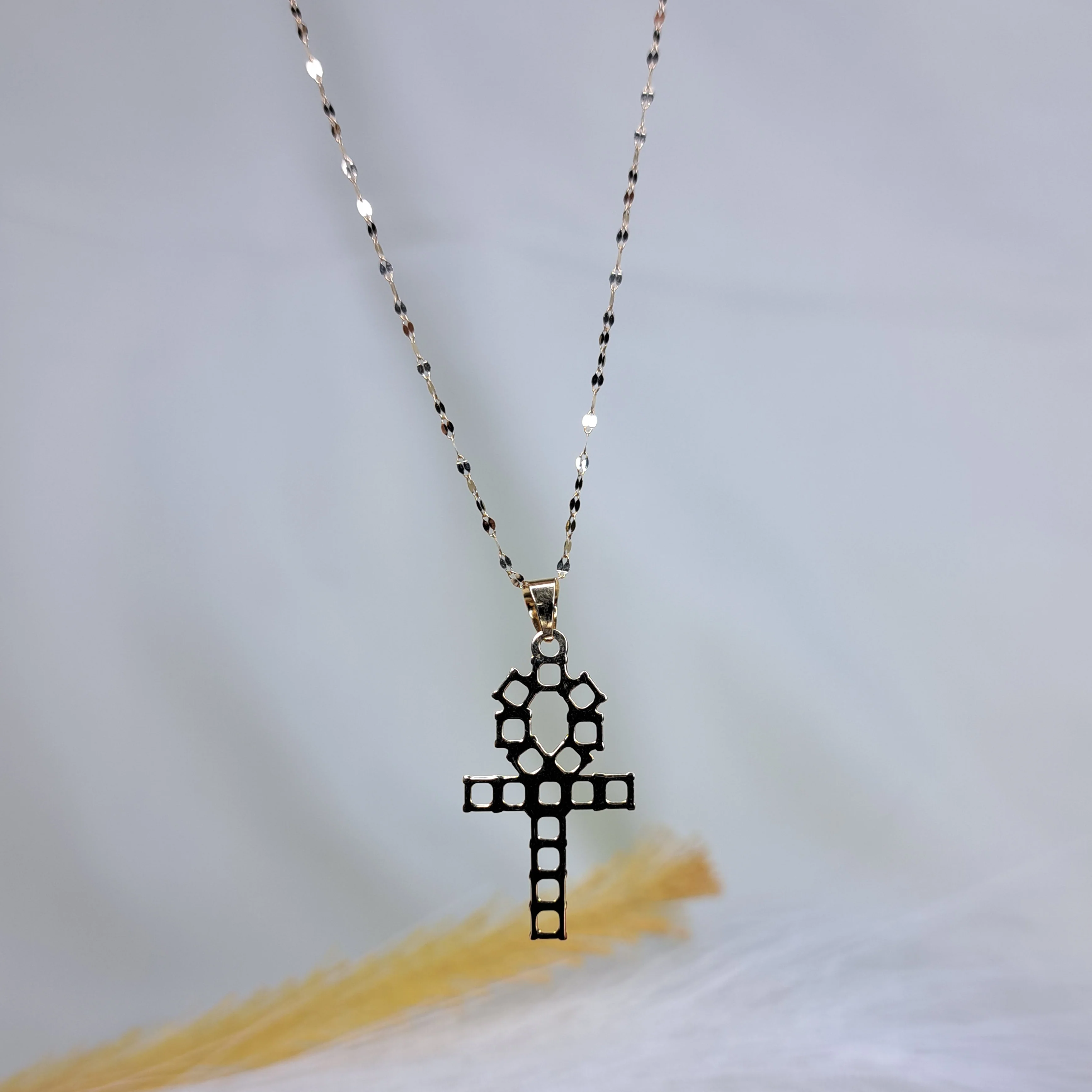 18K Pure Gold Cross Necklace - Image 7
